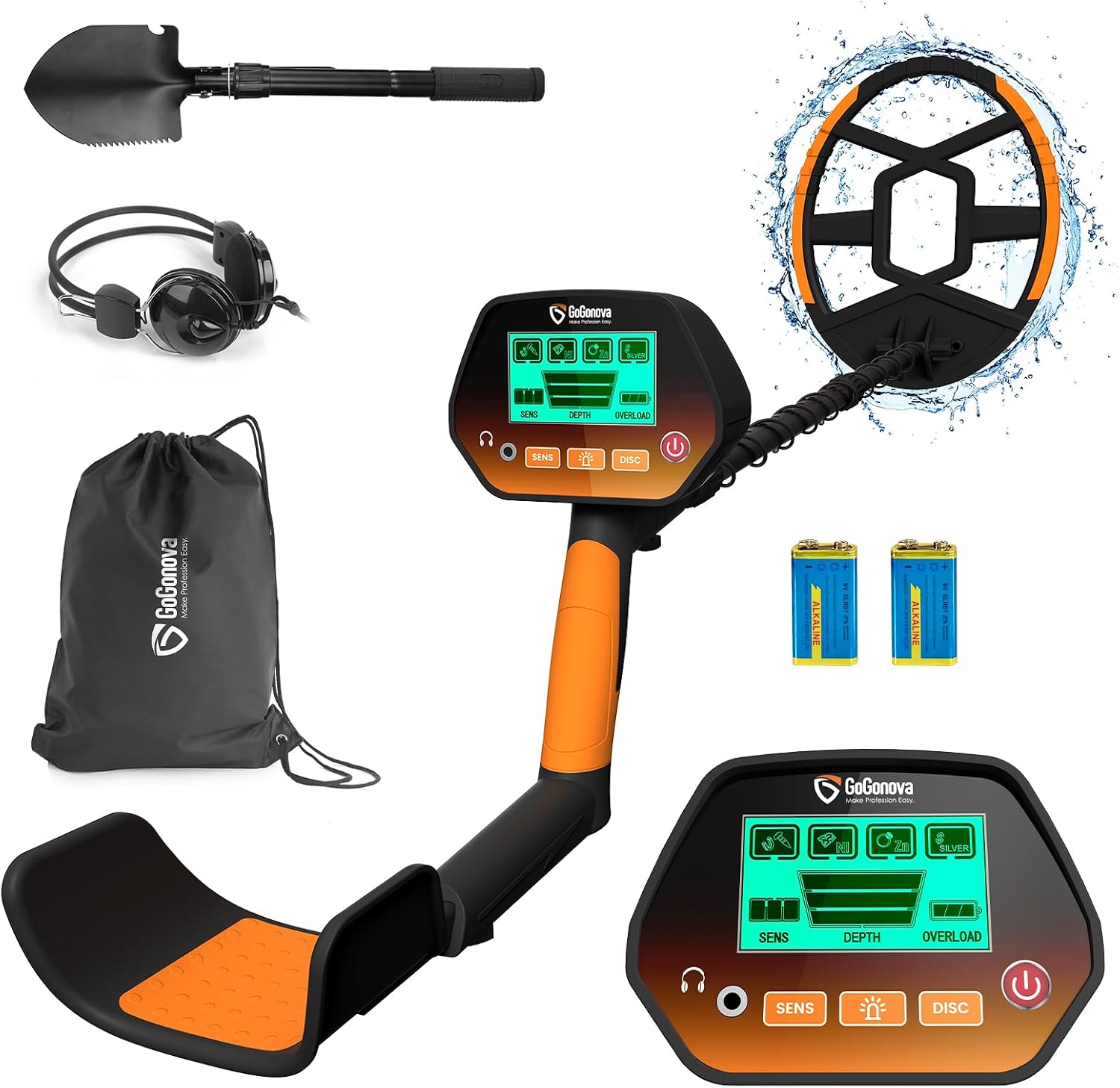 Detalle de GoGonova metal detector with 8-inch coil