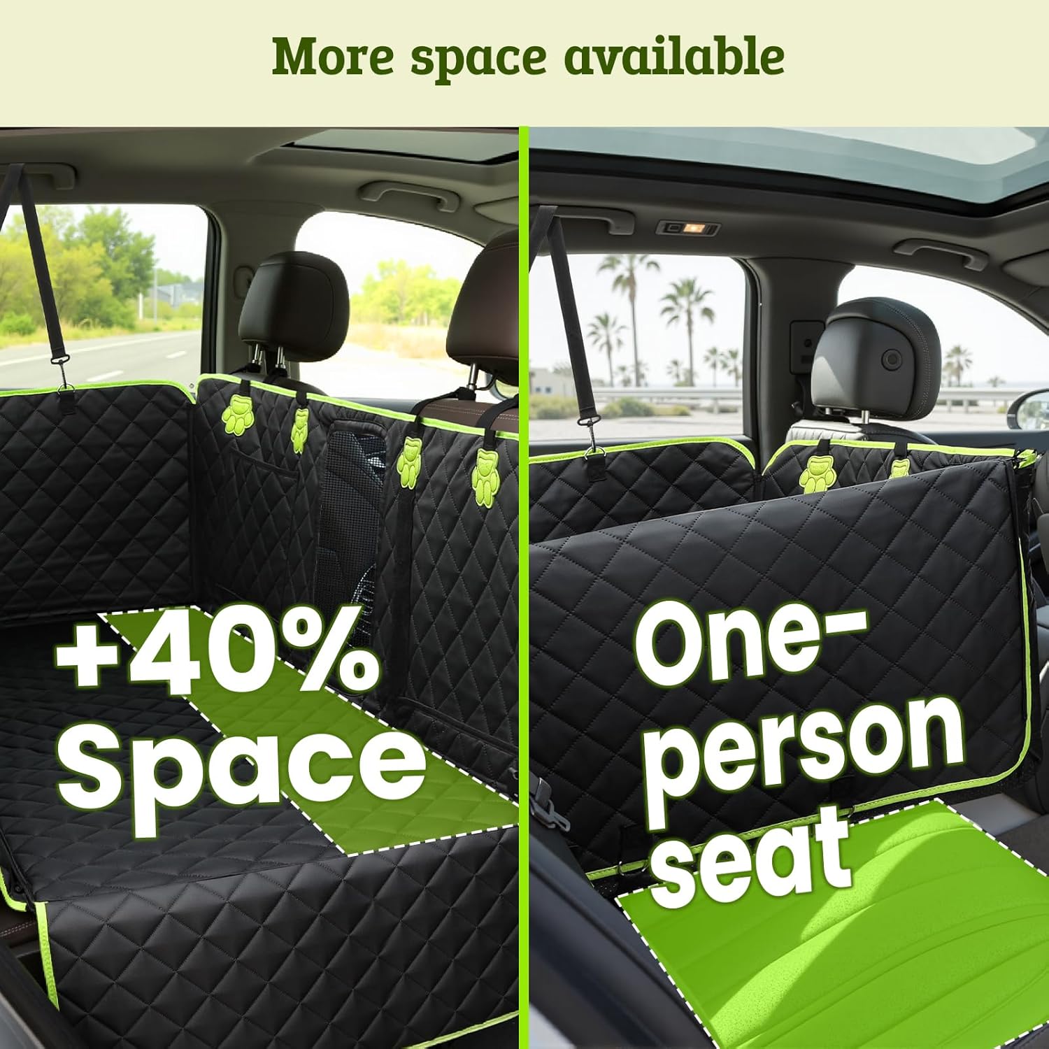 Thumbnail 4 de Pecute 2-in-1 Hundedecke Auto Rückbank (verbreitert, stabil & wasserfest) – für mehr Platz und Schutz