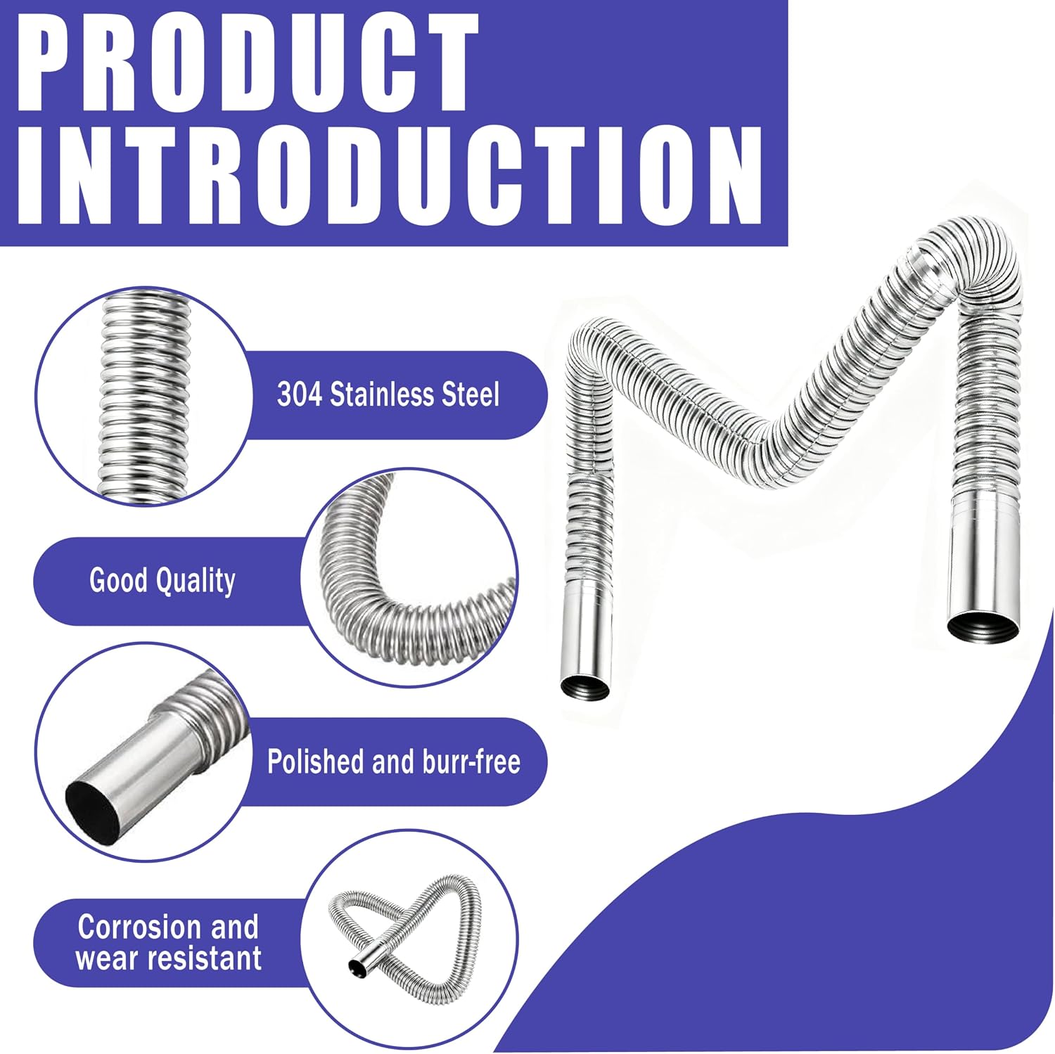 Detalle de 200CM Stainless Steel Diesel Heater Exhaust Pipe