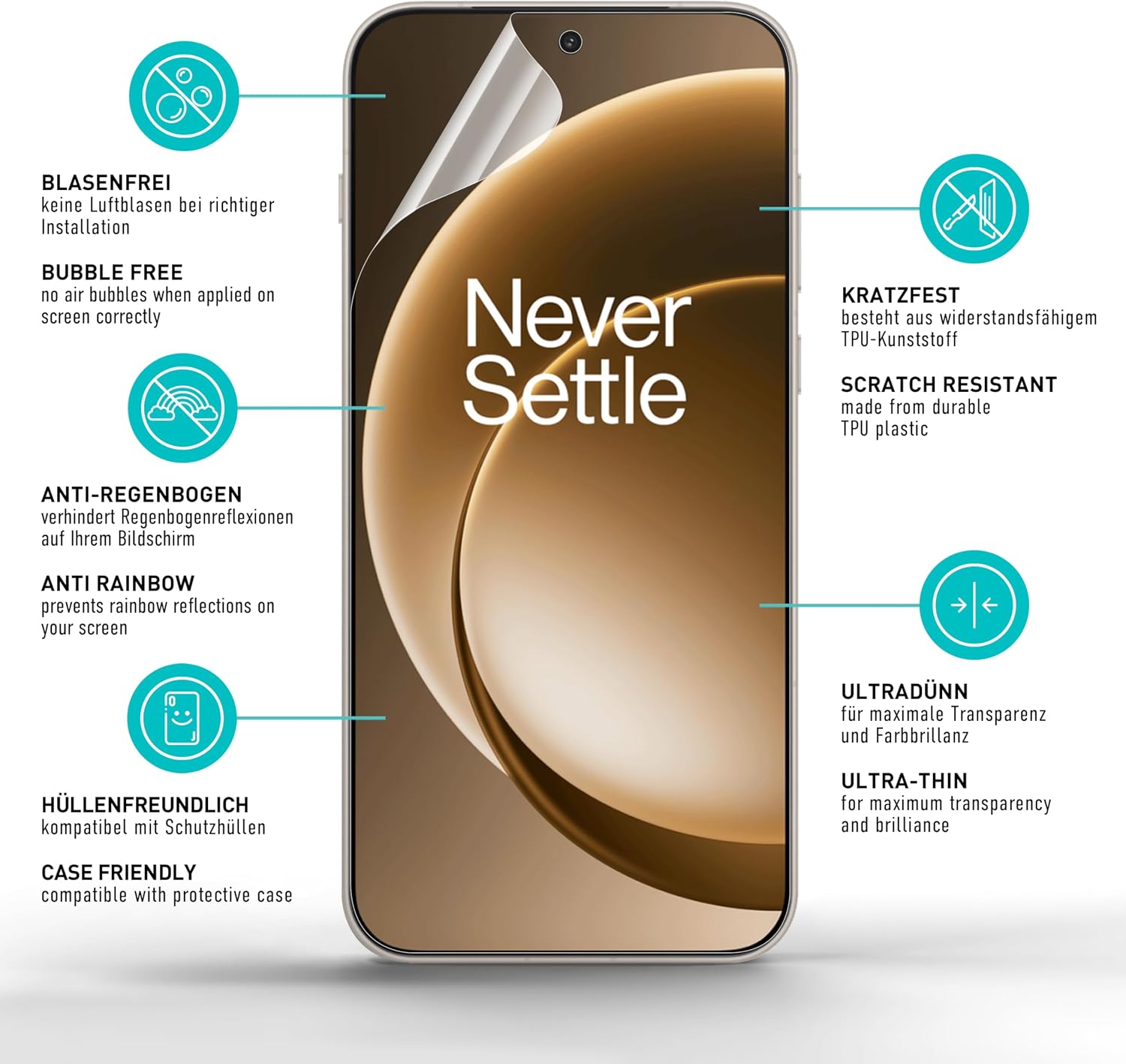 Thumbnail 4 de SmarTect TPU Screen Protector for OnePlus 15, 2-Pack, Clear and Case-Friendly