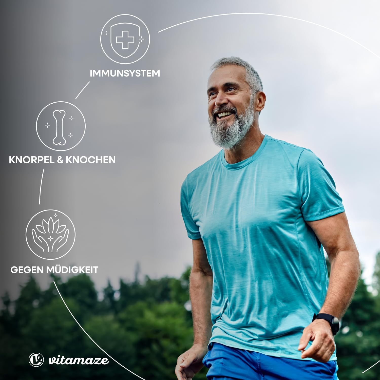 Detalle 2 de VITAL-Komplex mit Glucosamin, Chondroitin, MSM & Vitamin C – hochdosiert, 240 Kapseln (Made in Germany)