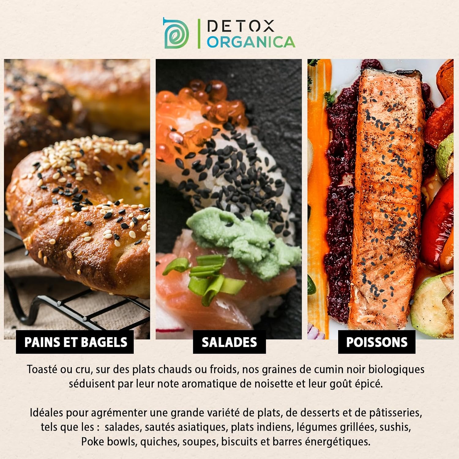 Thumbnail 4 de DETOX ORGANICA Graine de Nigelle – 250 g, Nigelle noire biologique certifiée, qualité premium pour vos plats
