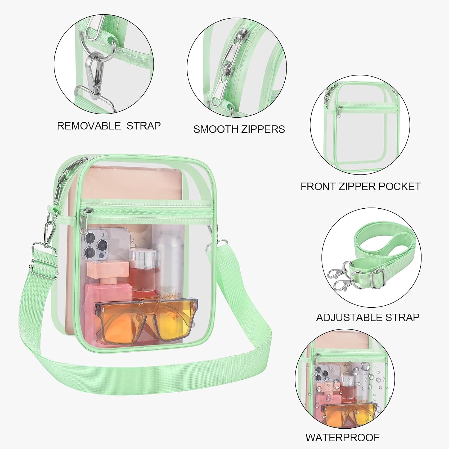 Detalle 2 de USPECLARE Clear Crossbody Bag, PVC