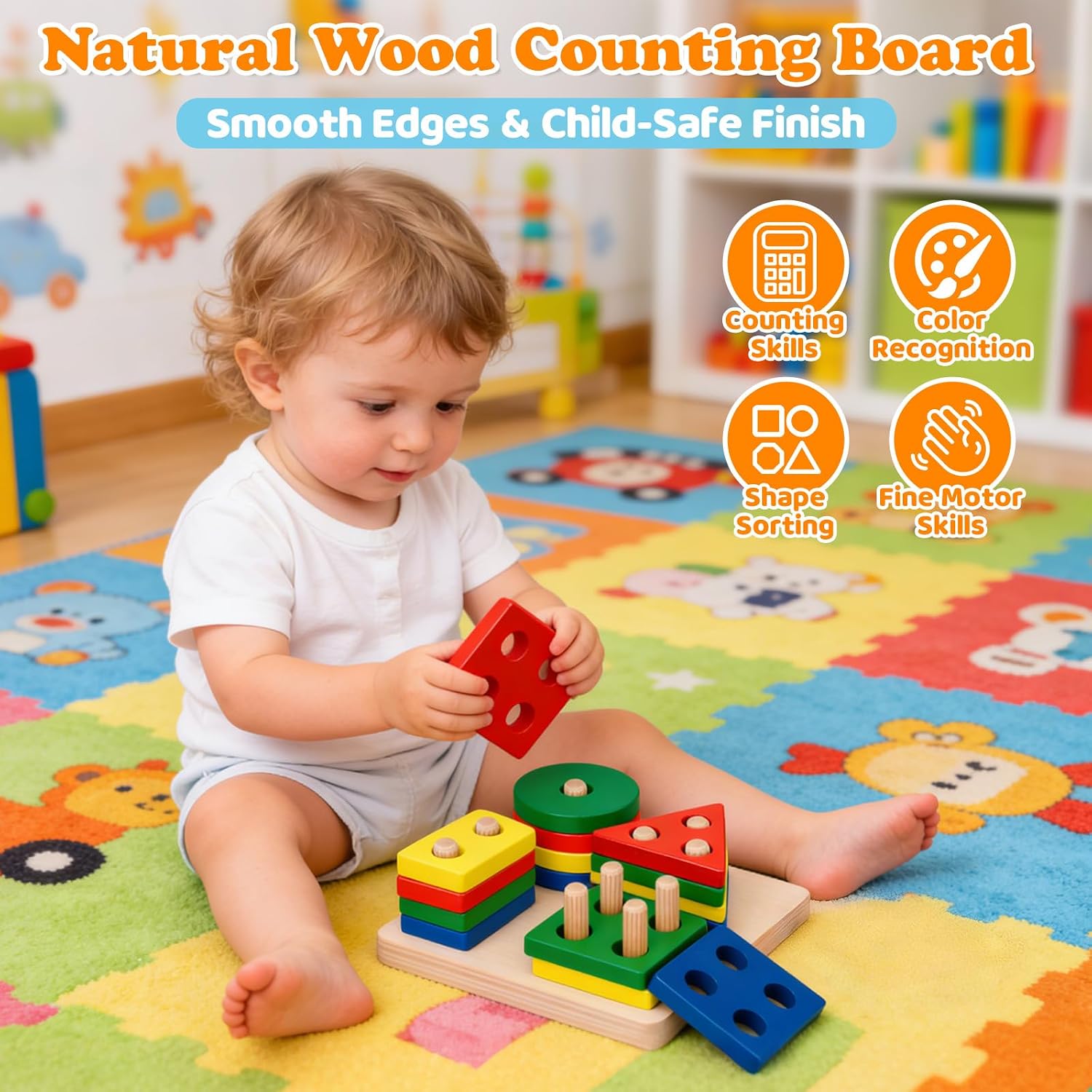 Detalle 2 de VuvuVoda 7-in-1 Montessori Toddler Activity Toy Set (12–36 months)