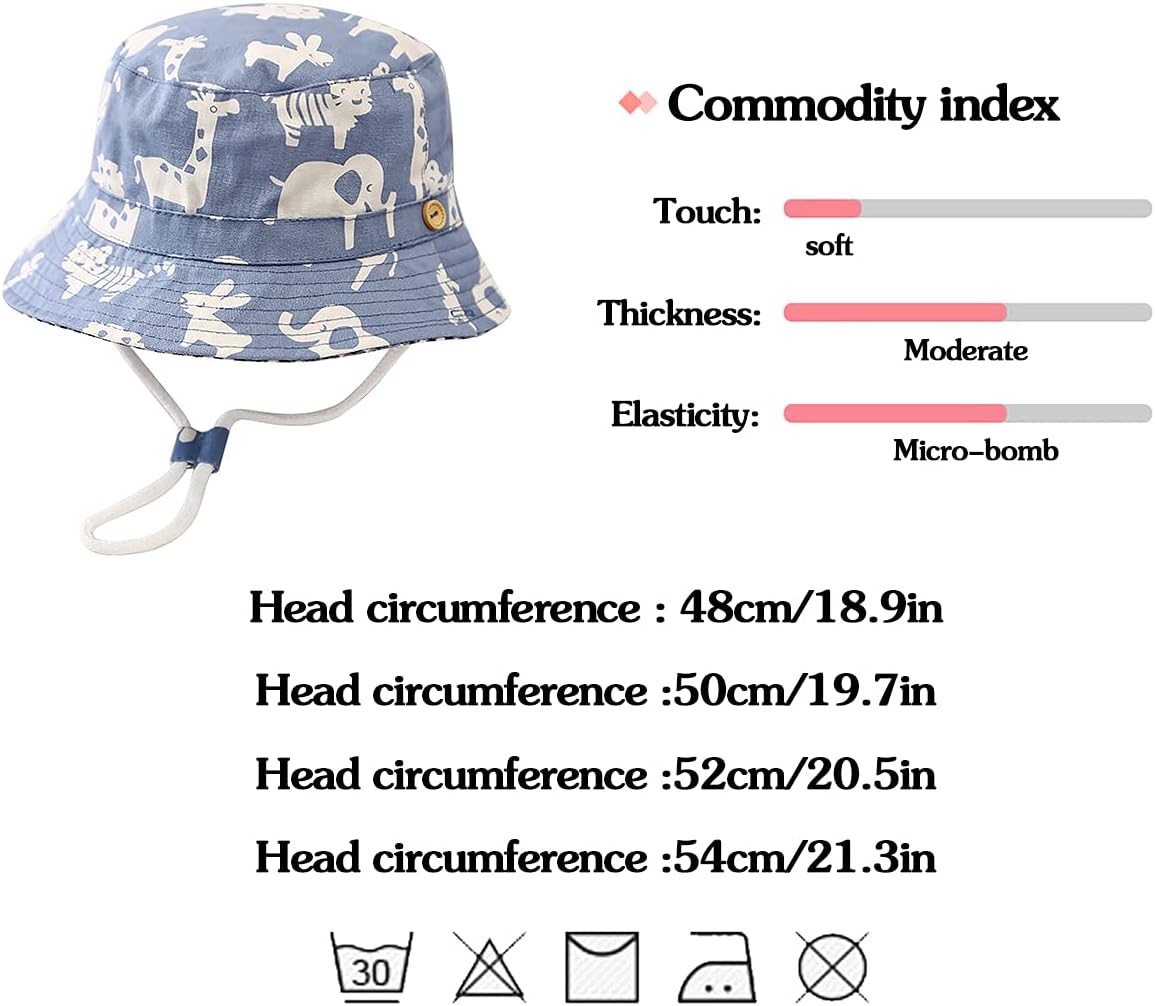 Detalle de Malaxlx Kids Bucket Sun Hat: Cute Print, UPF50+ Protection for Summer