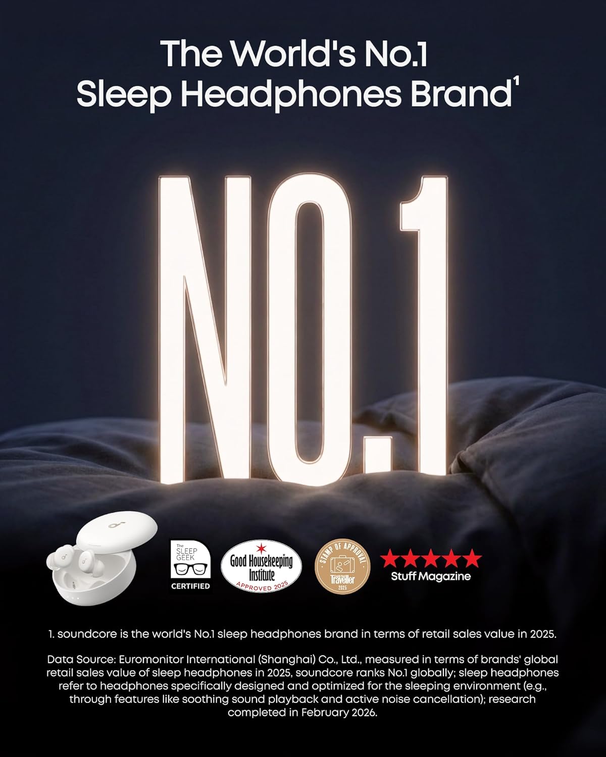 Thumbnail 1 de soundcore Sleep A30 by Anker Sleep Earbuds with Adaptive Snore Masking (white) – night-ready side-sleeper audio