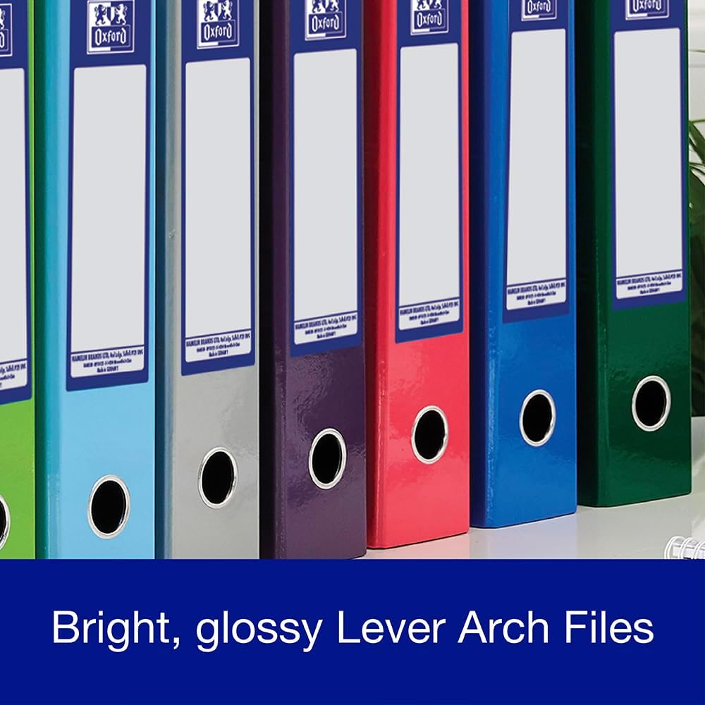 Detalle de Oxford Premium A4 Lever Arch File (Green, Heavy Duty) with 70mm spine