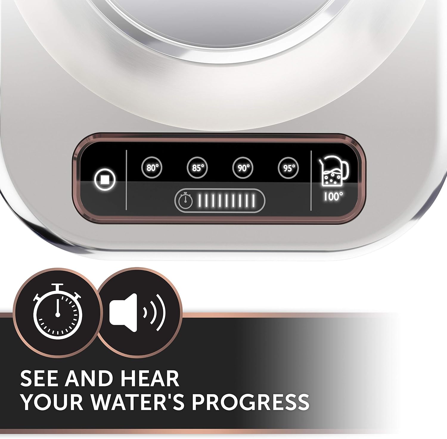 Detalle de Breville Selecta Temperature Select Electric Kettle 1.7L (VKT159) – 3kW Fast Boil with Digital Temperature Control
