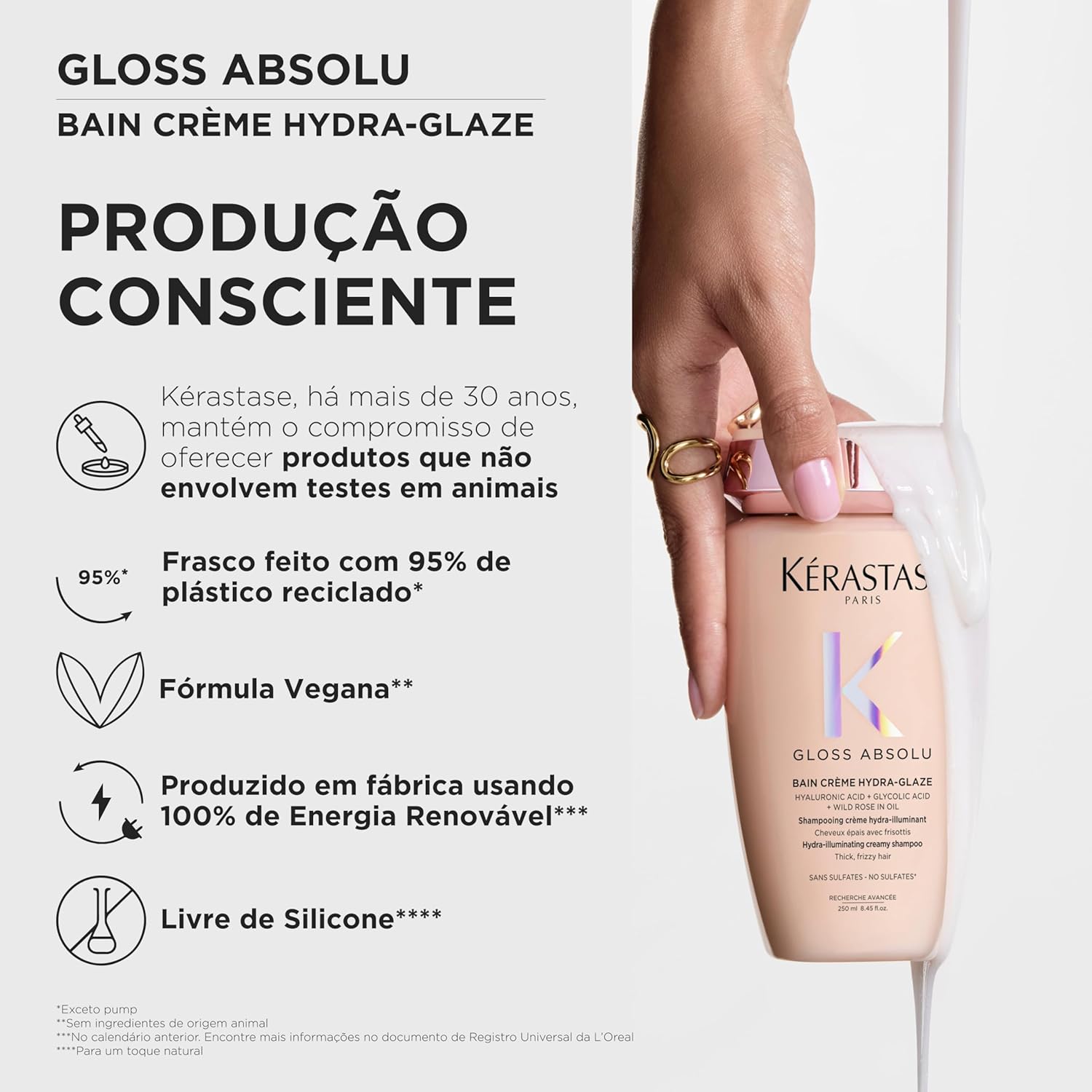 Detalle de Kérastase Gloss Absolu Bain Crème Hydra-Glaze Shampoo: Hydration, Shine and Curl Definition