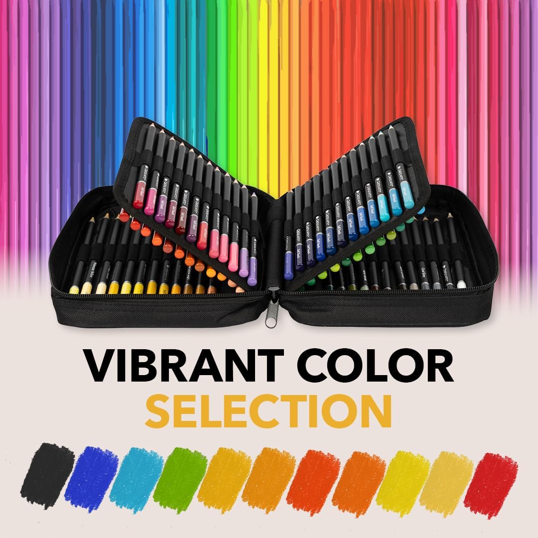 Thumbnail 1 de Castle Art Supplies 72 Colouring Pencils in Zipper Case – Soft Core, Rich Pigment for Adults and Professionals