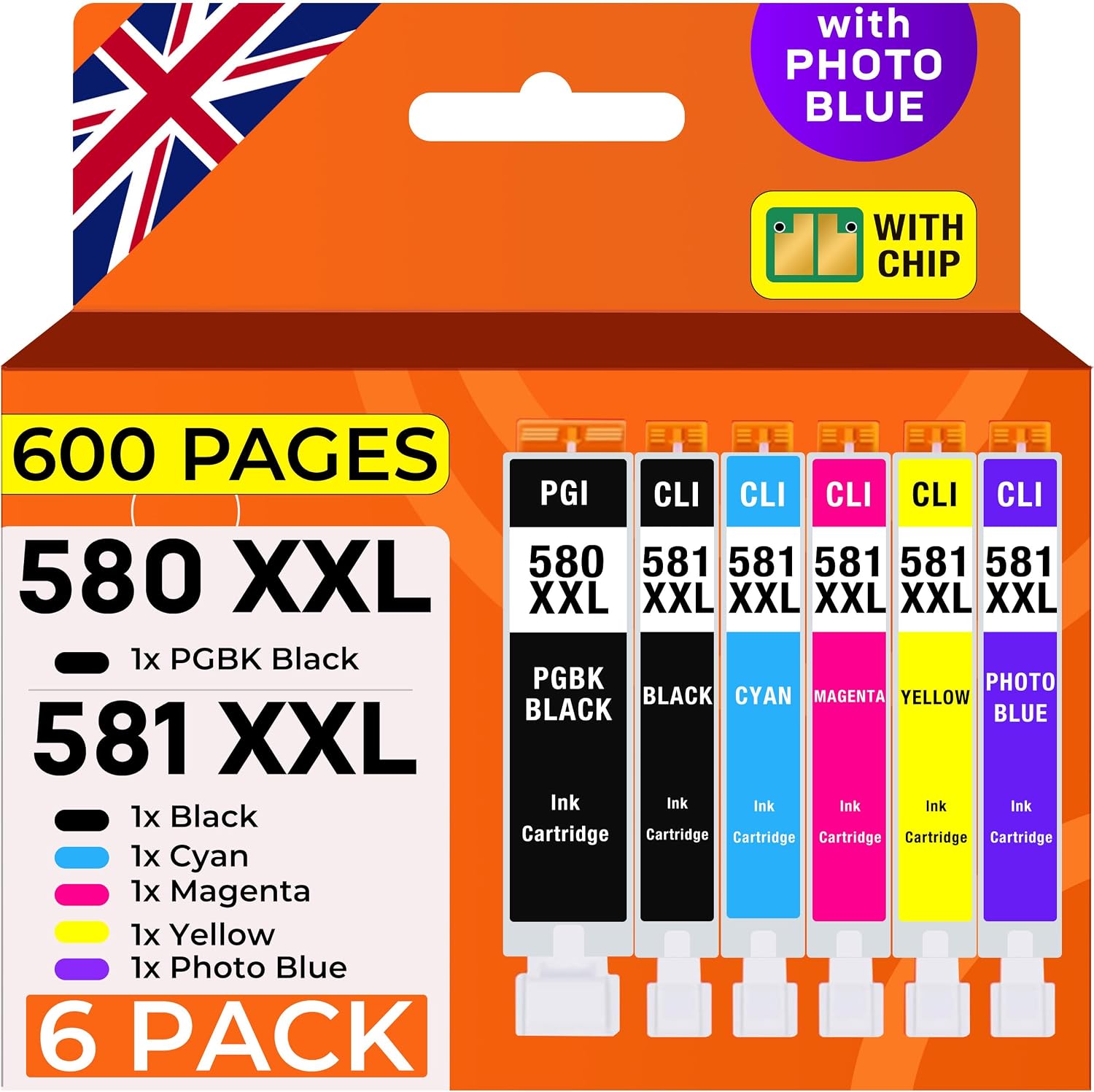 Thumbnail 6 de Supply Guy 581XXL Ink Cartridges Photo Blue — 5-Pack for Canon CLI-581 XXL (Photoblue)