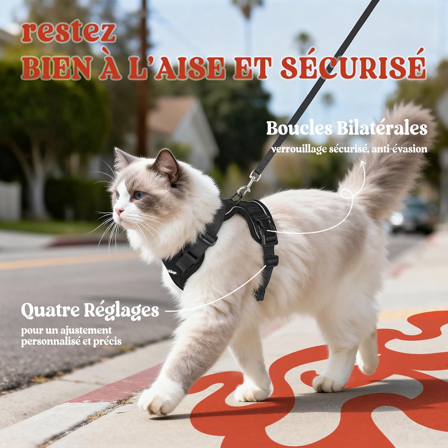 Thumbnail 5 de rabbitgoo Harnais Chat S Laisse Noir