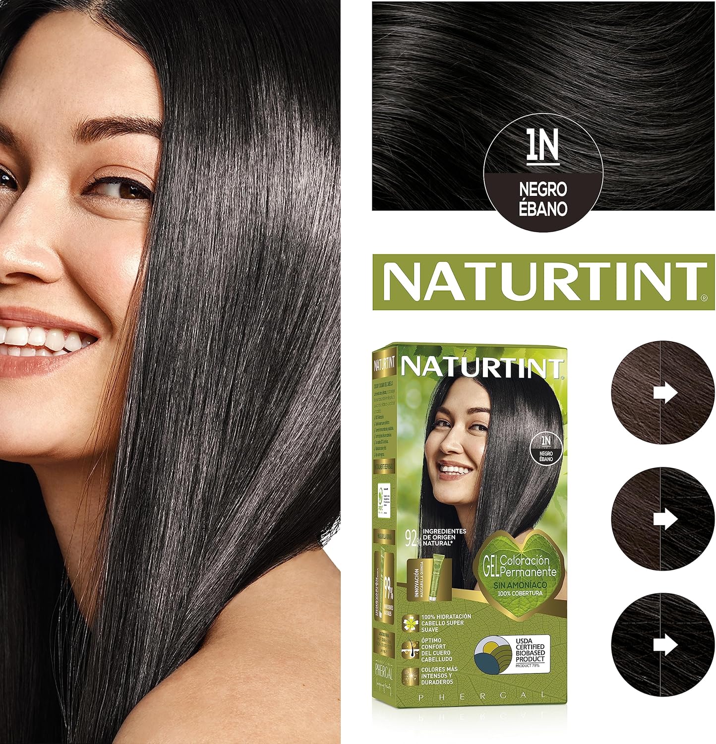 Thumbnail 1 de NATURTINT Biobased Tinte Permanente Sin Amoníaco 1N Negro 🍃