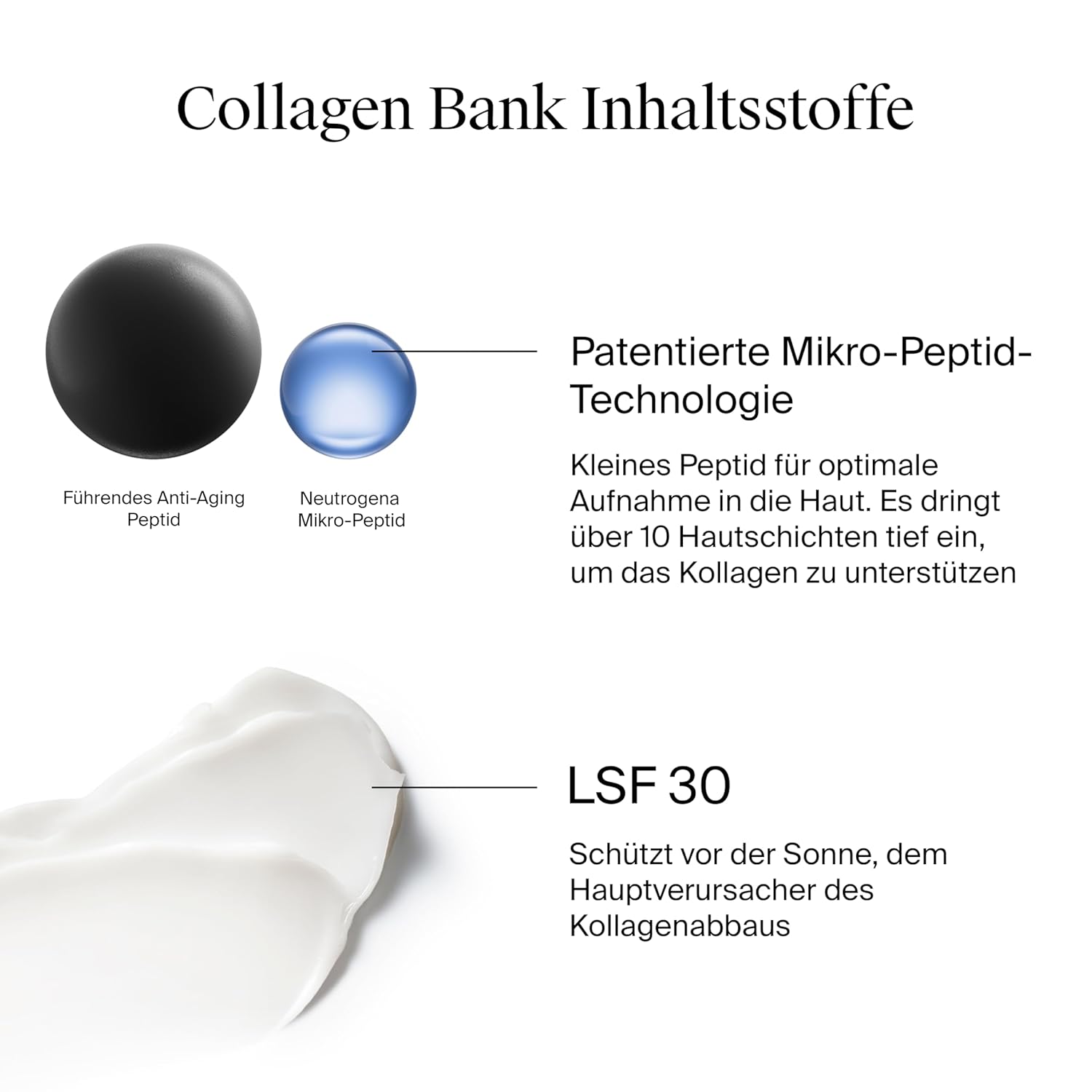Detalle de Neutrogena Collagen Bank Feuchtigkeitscreme mit LSF 30 – Anti-Aging Tagescreme mit Mikro-Peptid-Technologie (50 ml)