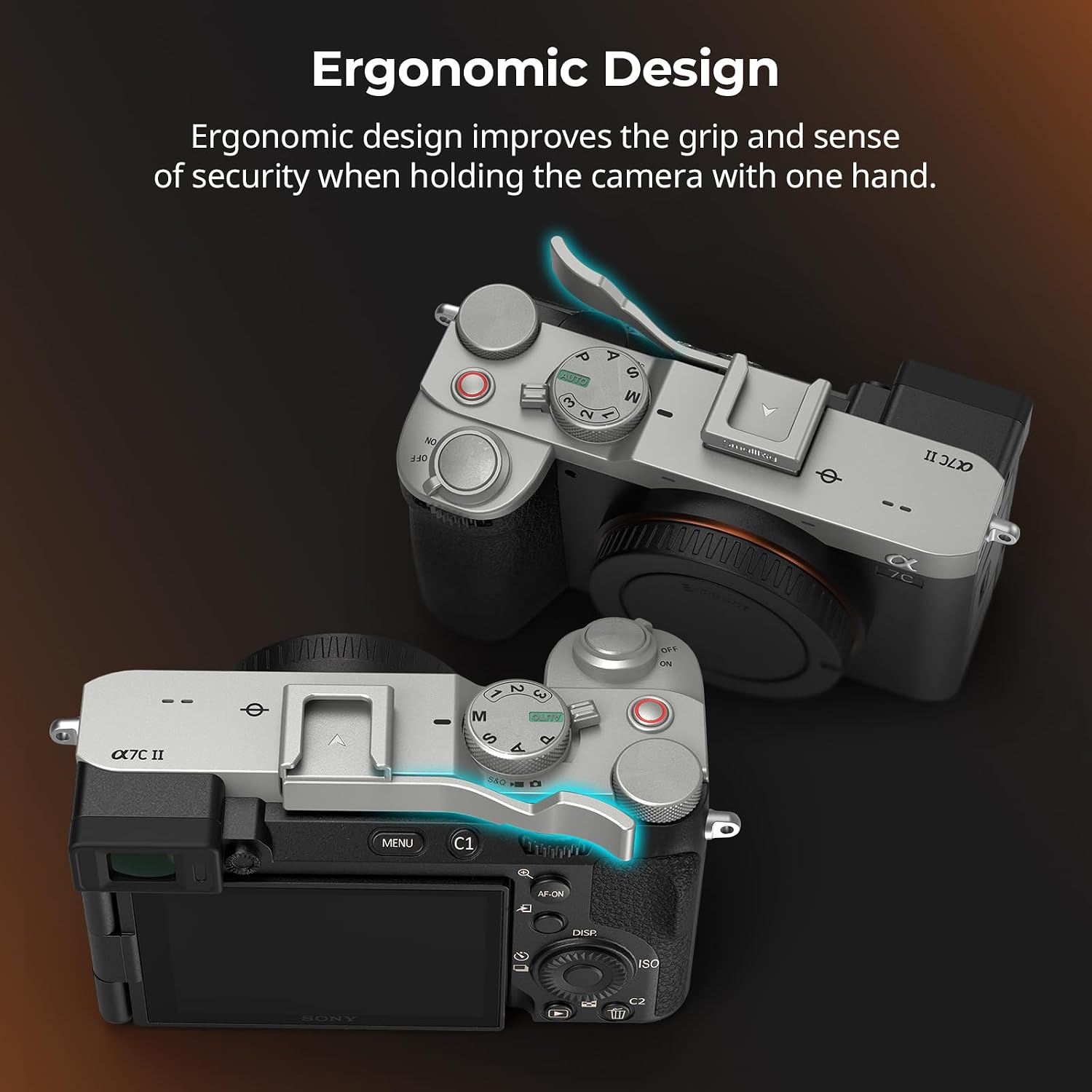 Detalle de SmallRig Daumengriff 4818 für Sony Alpha 7C II / 7CR / 7C – ergonomischer Zusatzgriff mit integriertem Blitzschuh
