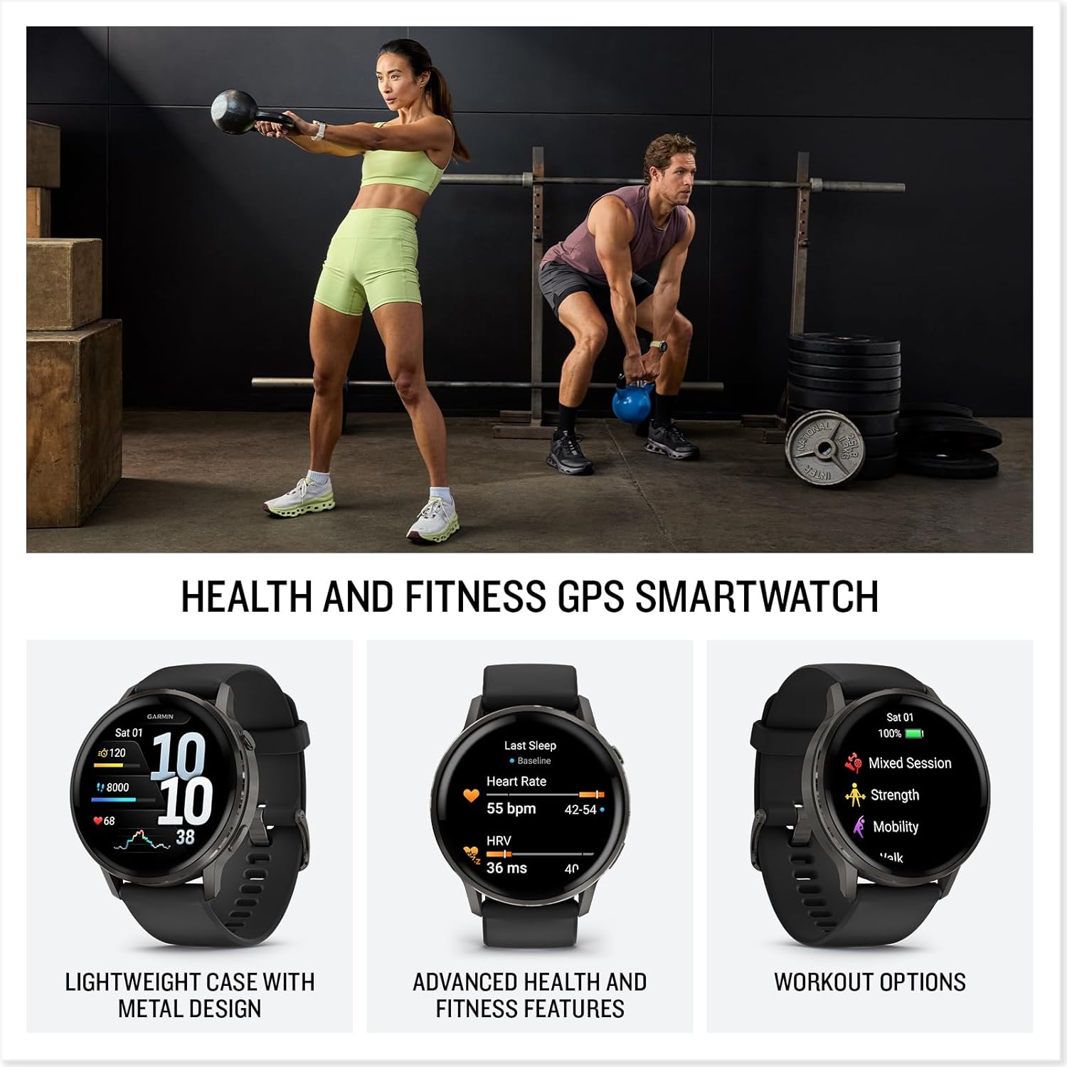 Thumbnail 1 de Garmin Venu 4 45mm – GPS Smartwatch with AMOLED Display and 80+ Sports Apps
