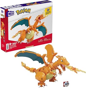 Detalle de MEGA Construx Pokémon Charizard 🔥 – 222 Bloques de Construcción