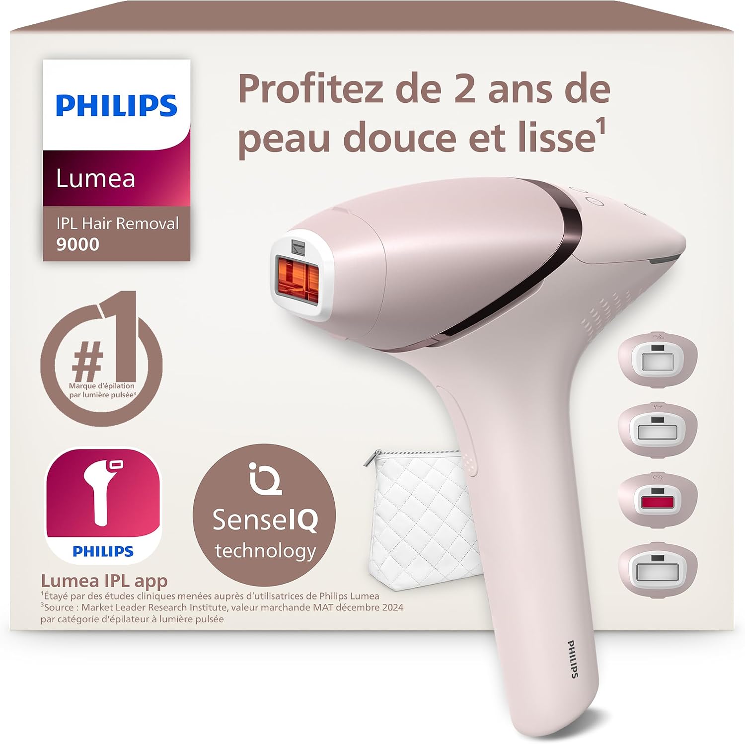 Detalle de Philips Lumea série 9000, épilateur à lumière pulsée, 4 accessoires ⚙
