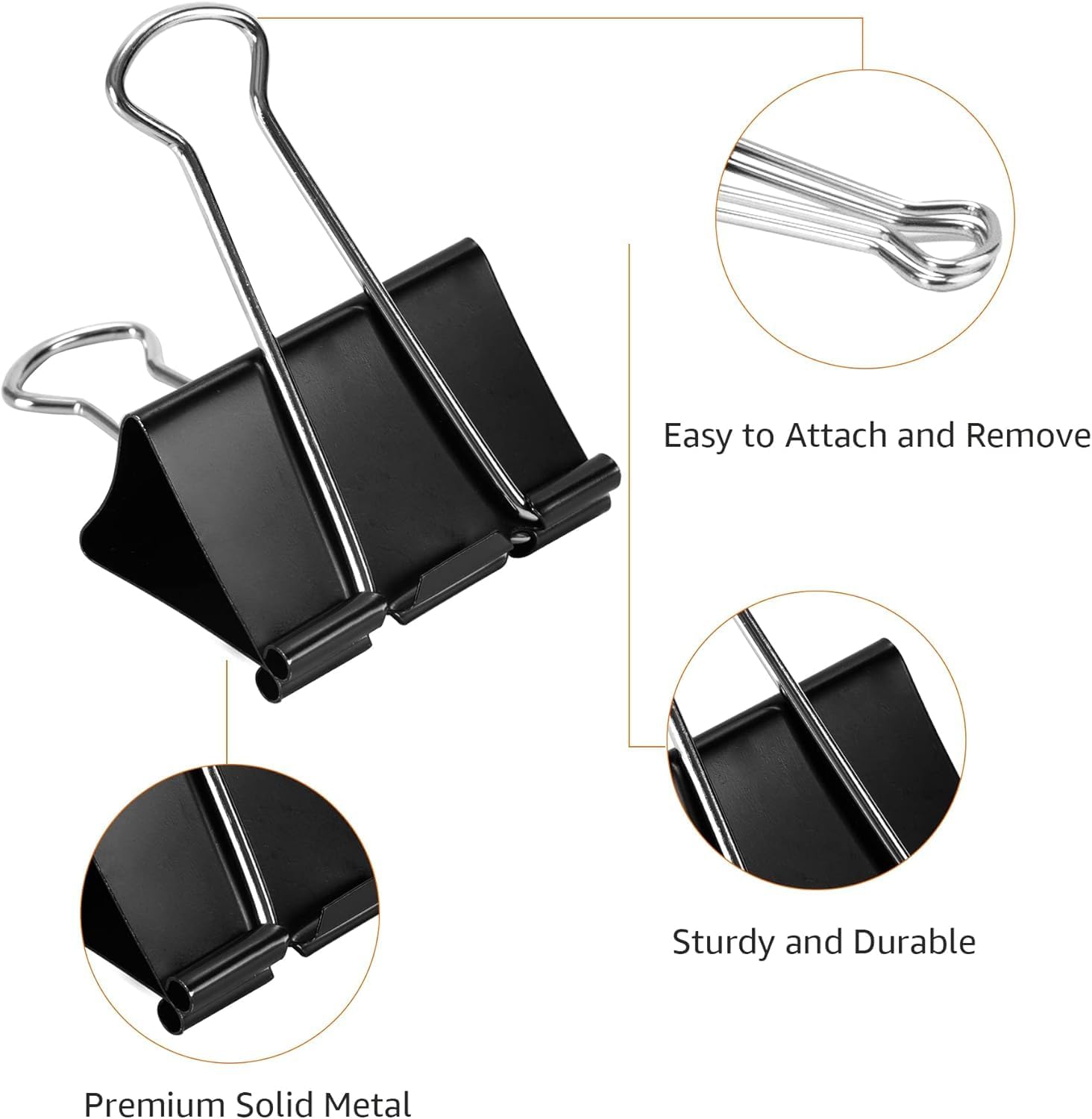 Thumbnail 4 de Amazon Basics Binder-Clips: 5/8 Zoll Öffnung, 1-1/4 Zoll Breite – 96 Stück in 8 Packungen