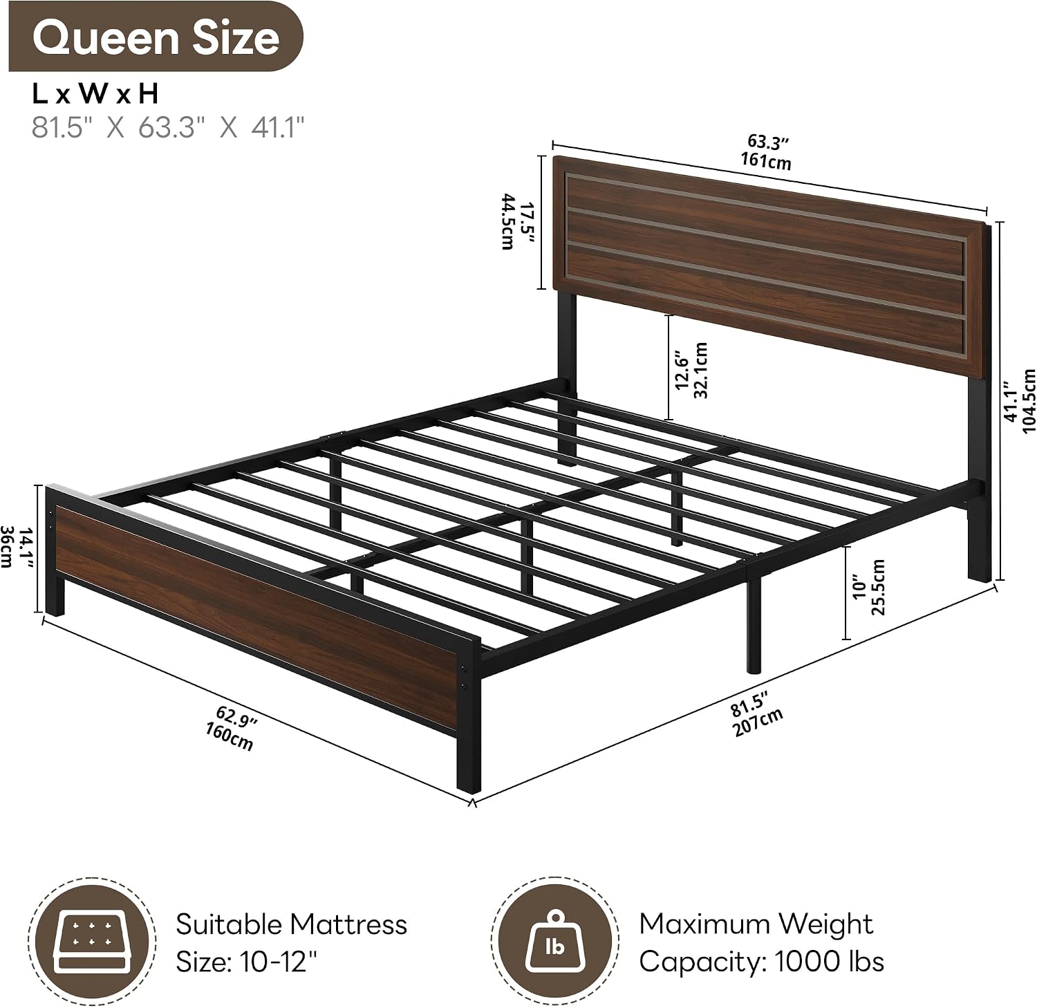 Imagen de LIKIMIO Queen Bed Frame en OfertitasTOP
