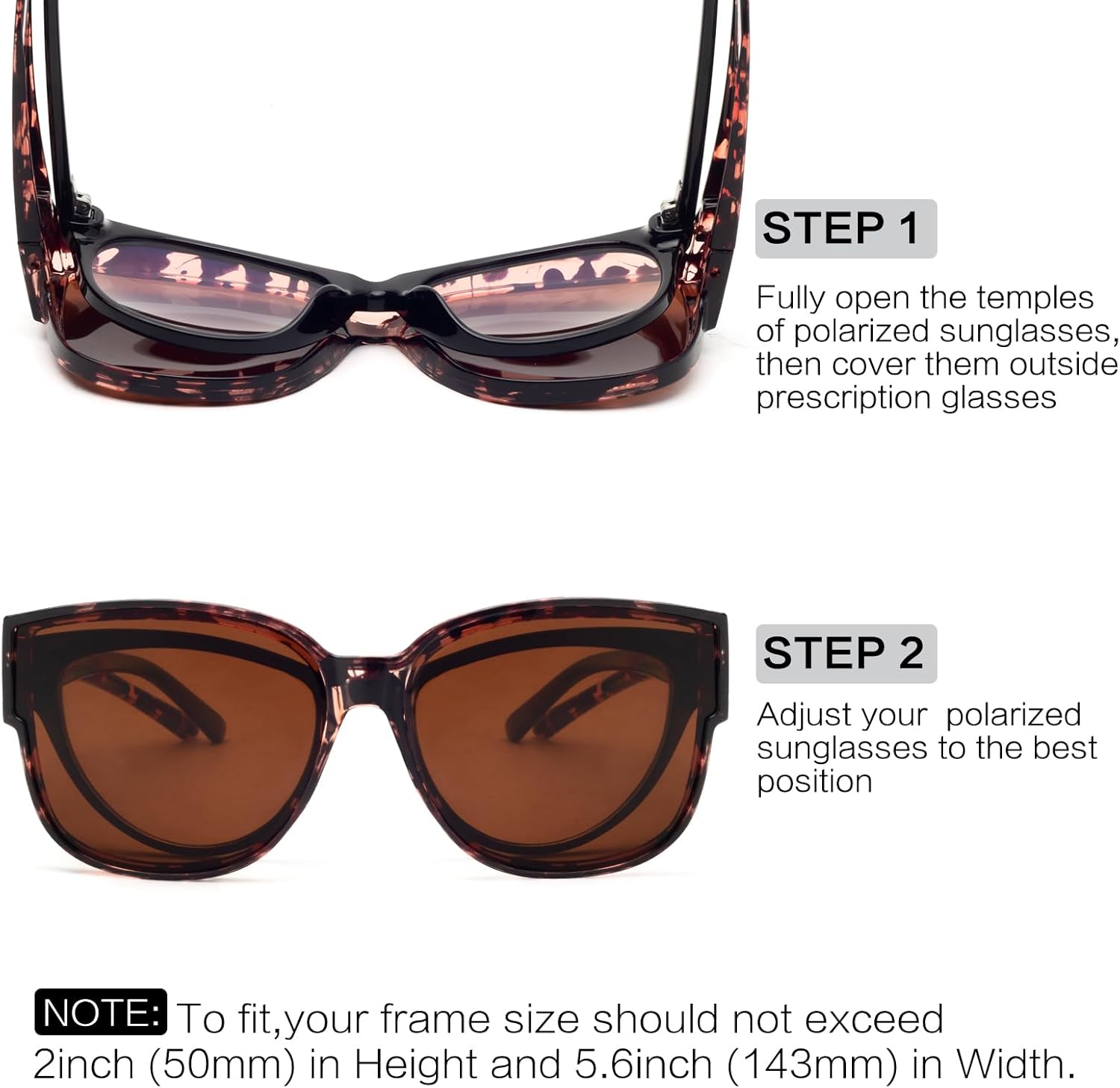 Thumbnail 4 de Face Shadow Überzieh-Sonnenbrille Polarisiert UV400 – Oversize Überbrille für Brillenträger, ultra leicht