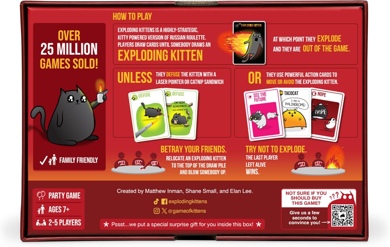 Detalle de Exploding Kittens Original Edition – 2–5 Spieler, ab 7 Jahren, 15 Minuten Spielzeit