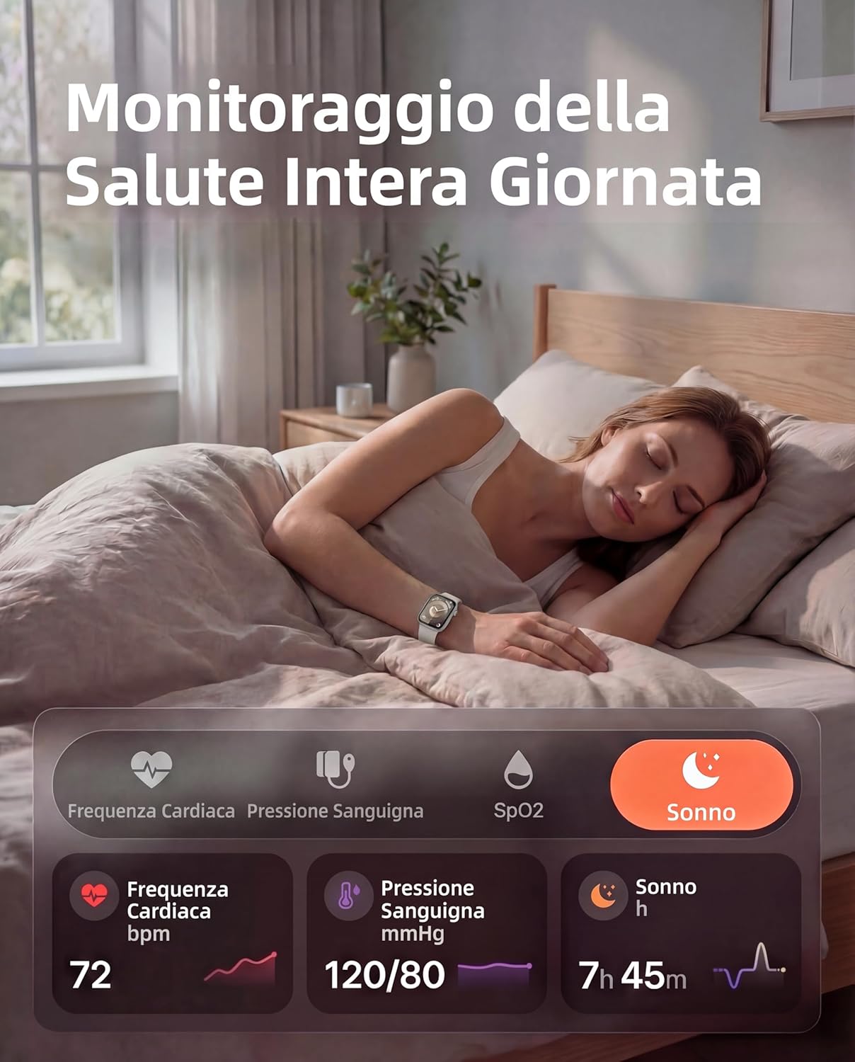 Detalle de Smartwatch Uomo/Donna 1.83'' con Chiamata Bluetooth, Monitoraggio Salute e 120+ Modalità Sportive – IP68