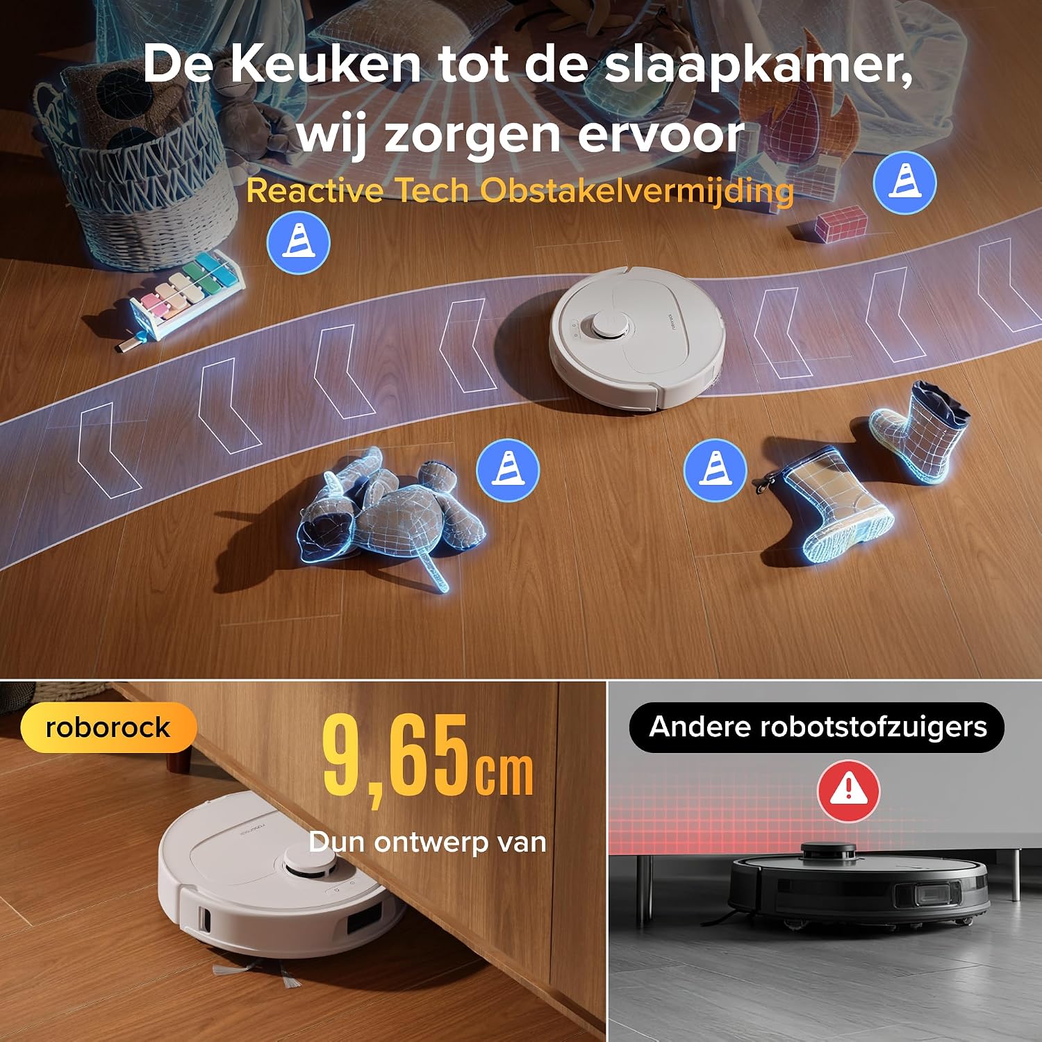 Detalle 2 de roborock Qrevo S Pro robotstofzuiger met dweilfunctie, 18.500 Pa en alles-in-één dock