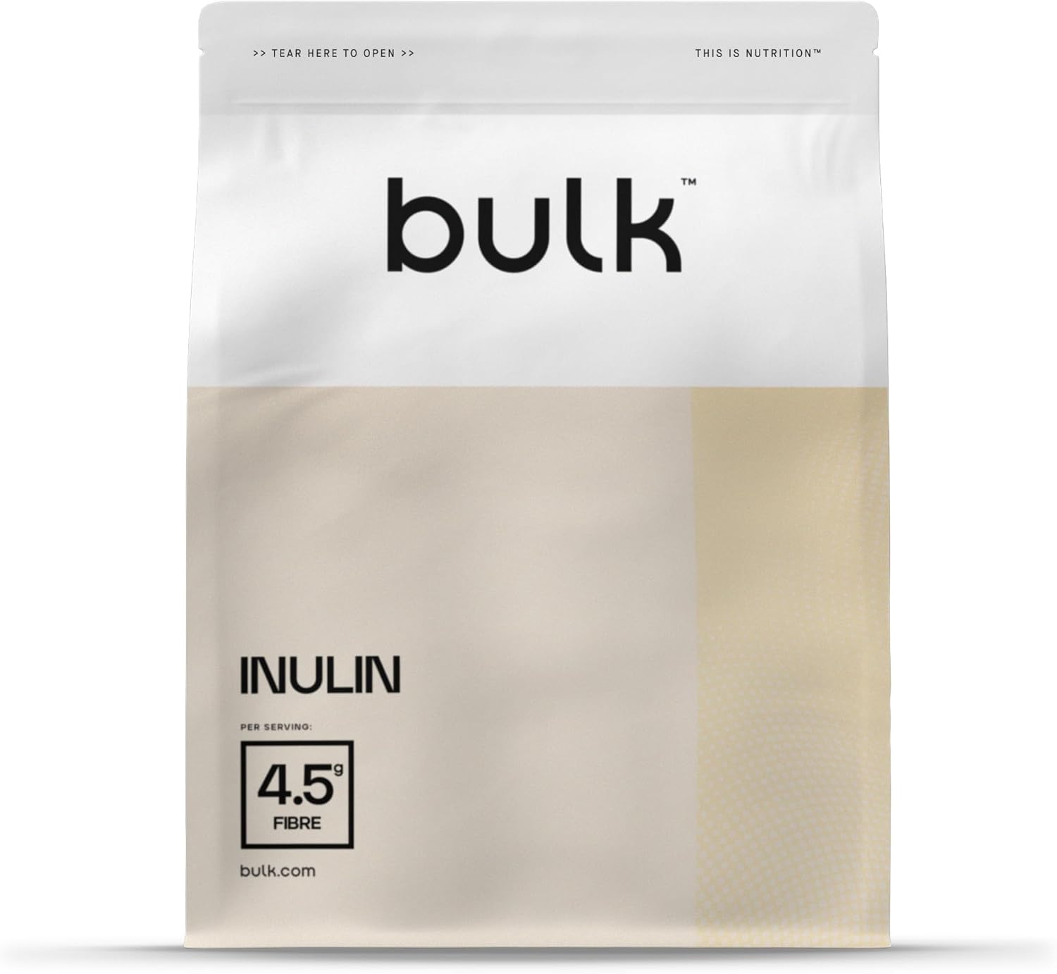 Bulk Poudre d'inuline, riche en fibres – 500 g (L'emballage peut varier)