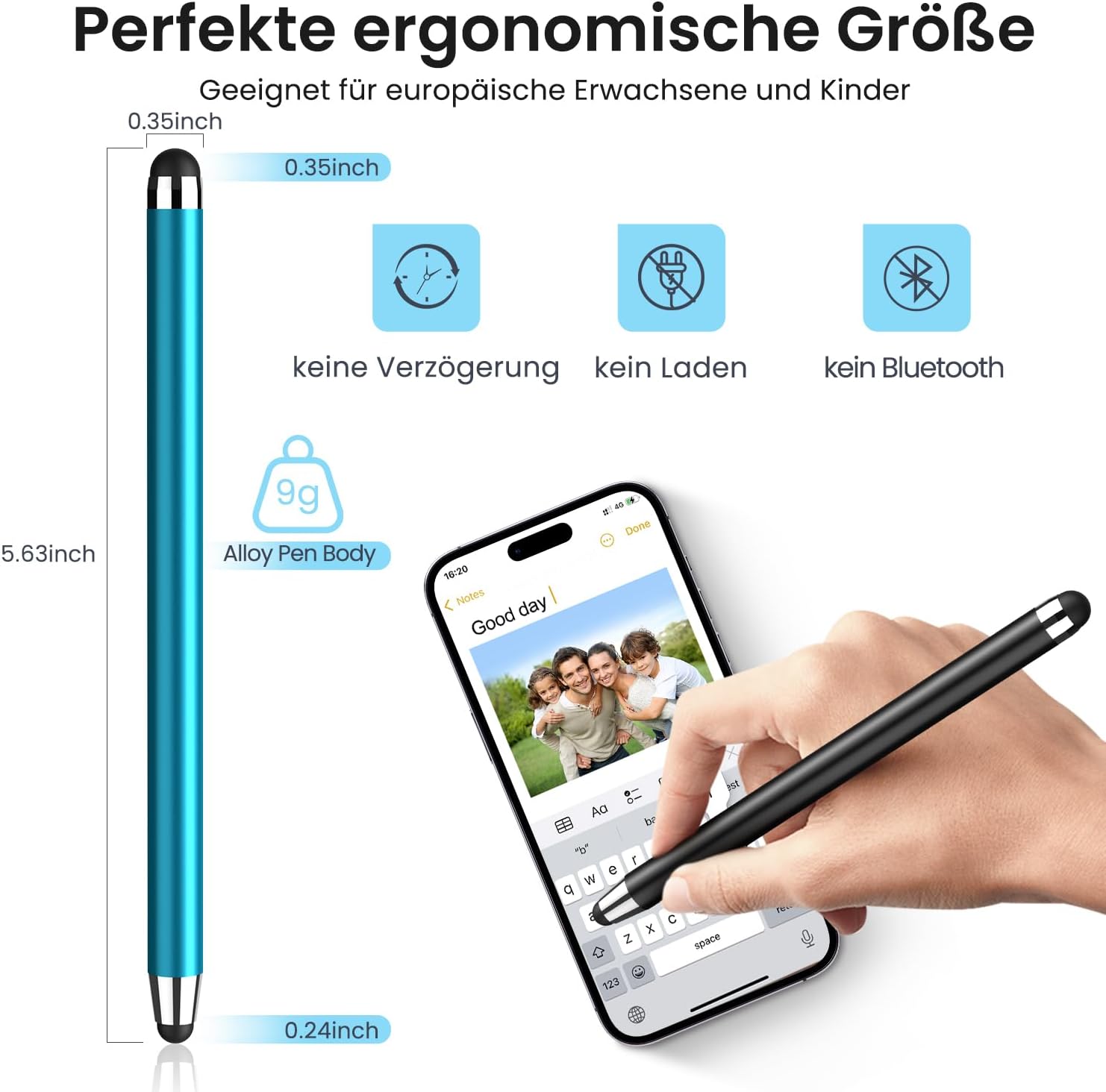 Detalle de Touchscreen Switch Stift – 10er-Pack 2-in-1 Stylus mit 20 Ersatzspitzen, kompatibel mit Switch, Android, iOS, Microsoft, Samsung und iPad