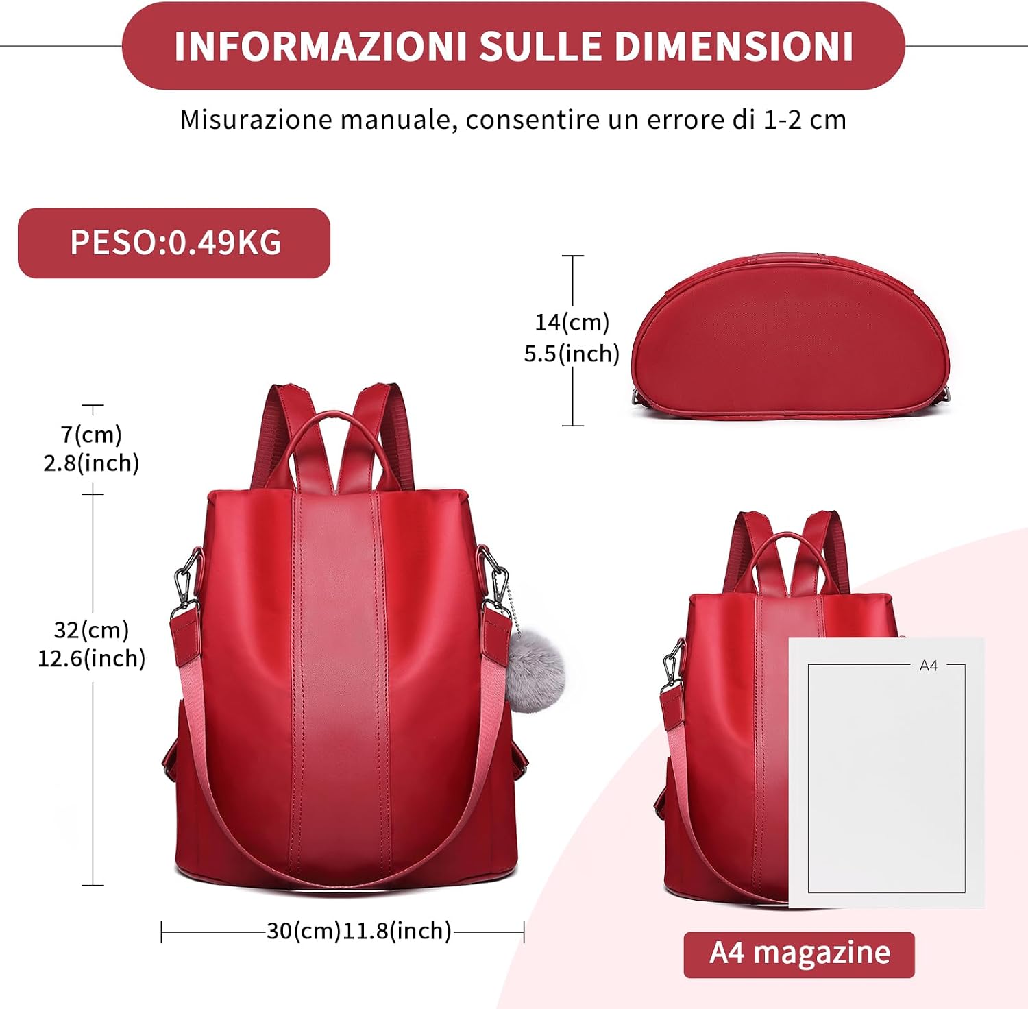 Thumbnail 1 de Miss Lulu Zaino Antifurto Donna – Zainetto Multifunzionale, Compatto e Versatile