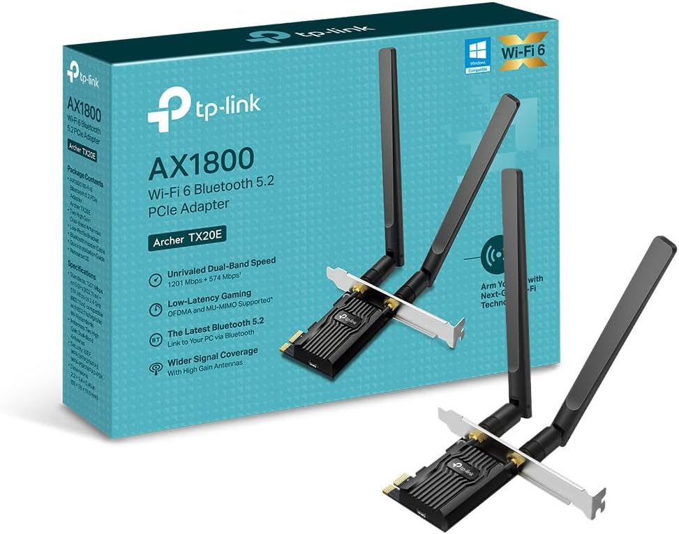 Detalle de TP-Link Archer TX20E AX1800 PCIe Wi‑Fi 6 Adapter with Low-Profile Bracket