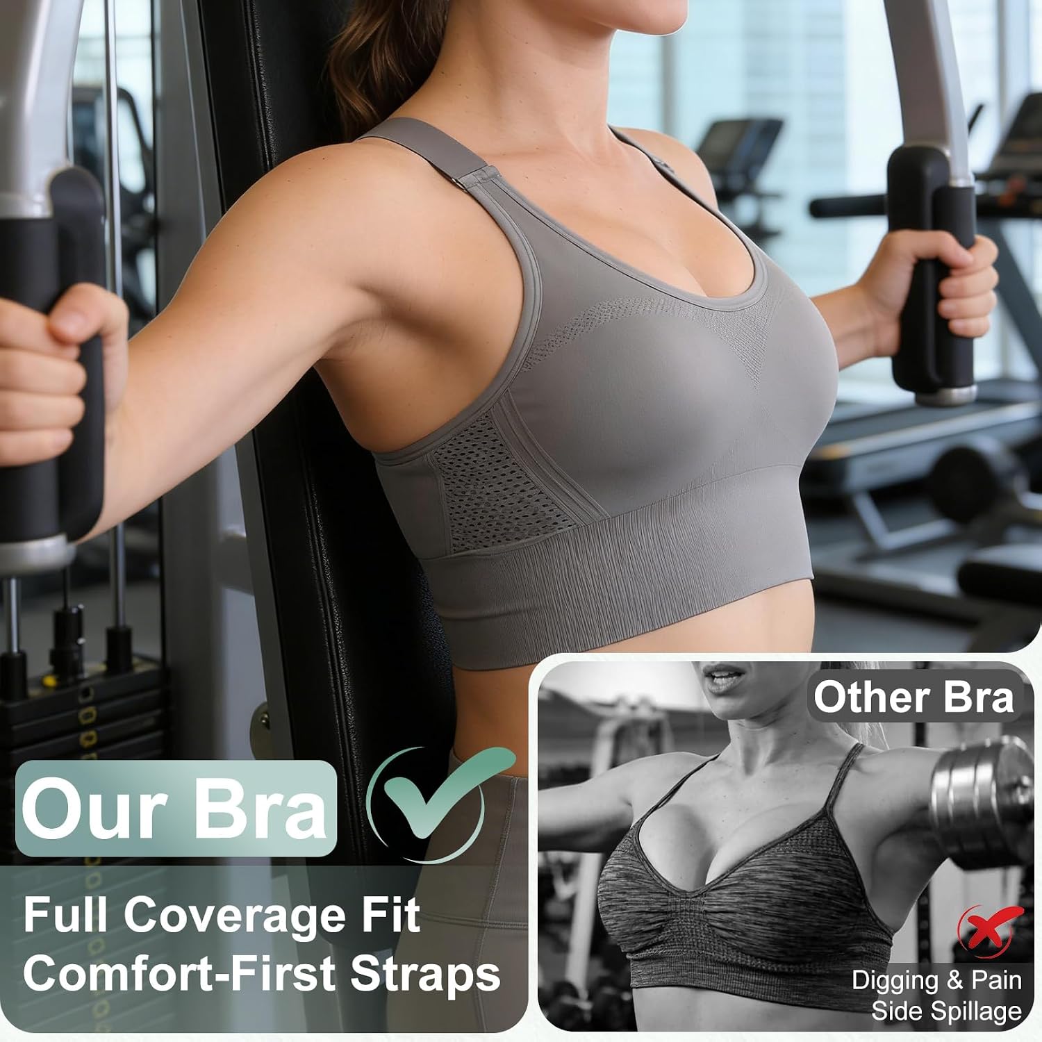 Thumbnail 2 de Tmeefee Adjustable Sports Bra 3-Pack, High Support
