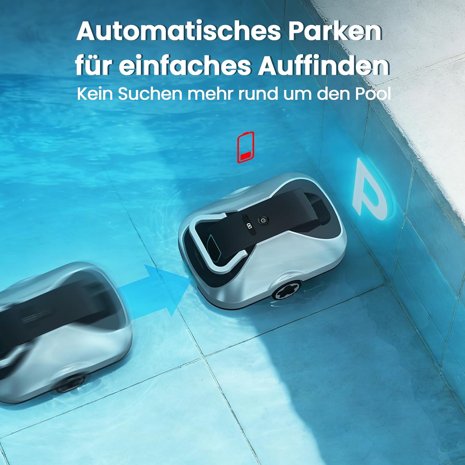 Thumbnail 5 de Kabelloser Poolroboter mit Akku: Poolroboter Akku C1 für bis zu 200 Minuten Laufzeit