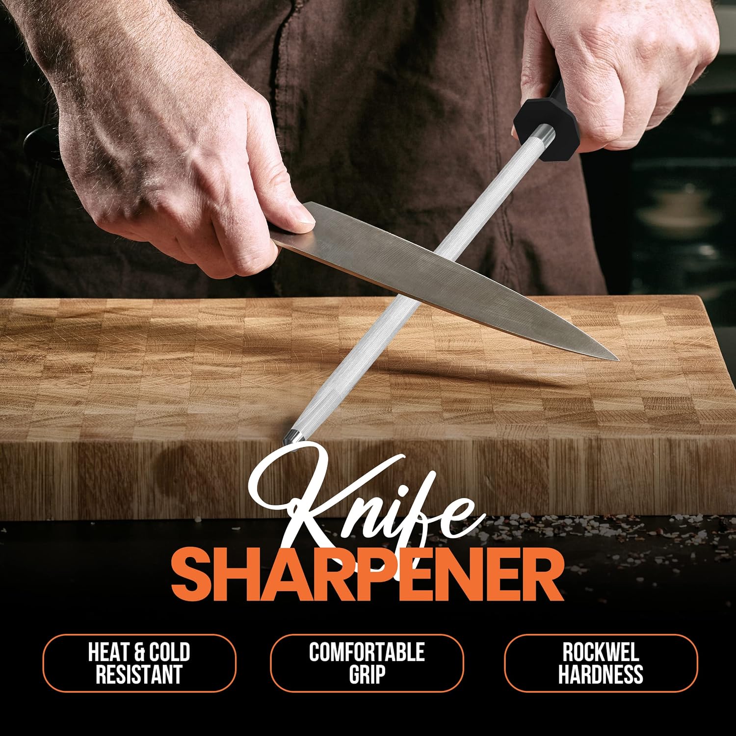 Detalle 2 de Utopia Kitchen Knife Sharpening Rod, 12-Inch