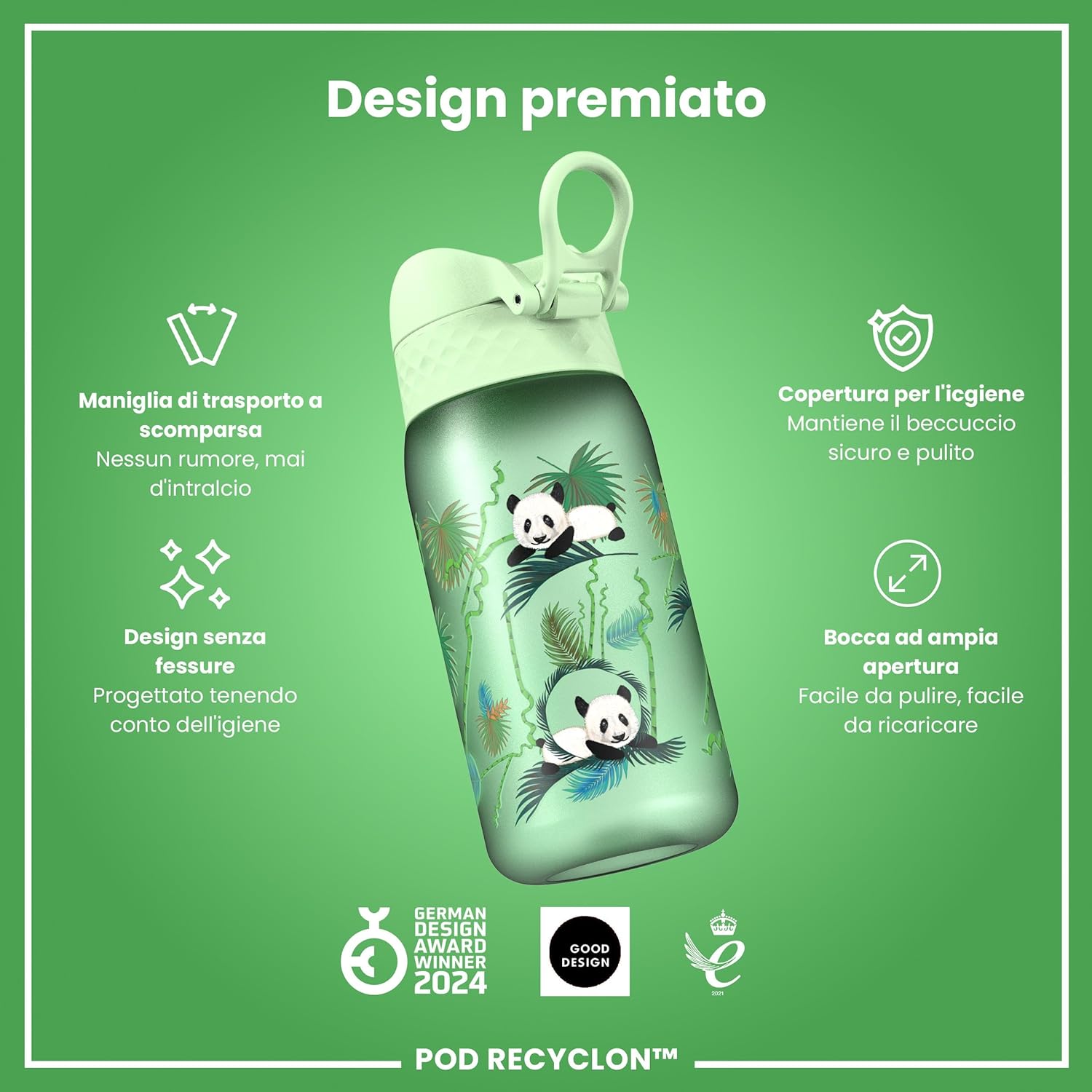 Thumbnail 6 de Ion8 Borraccia per Bambini 350 ml – a prova di perdite, Panda