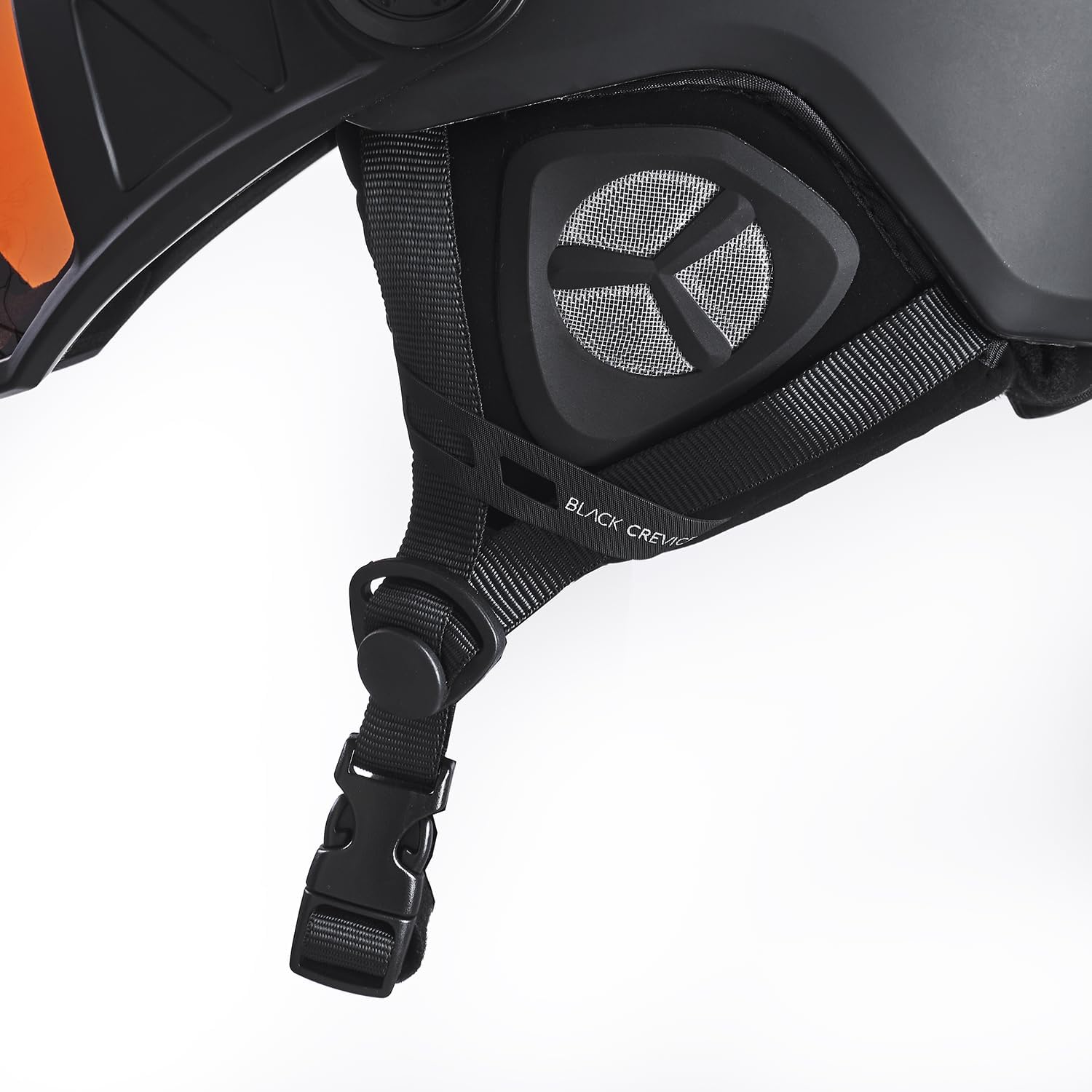 Detalle de BLACK CREVICE St.Moritz – Casco da sci con visiera regolabile, taglia unica uomo/donna, supporto occhiali, anti-appannamento e custodia protettiva