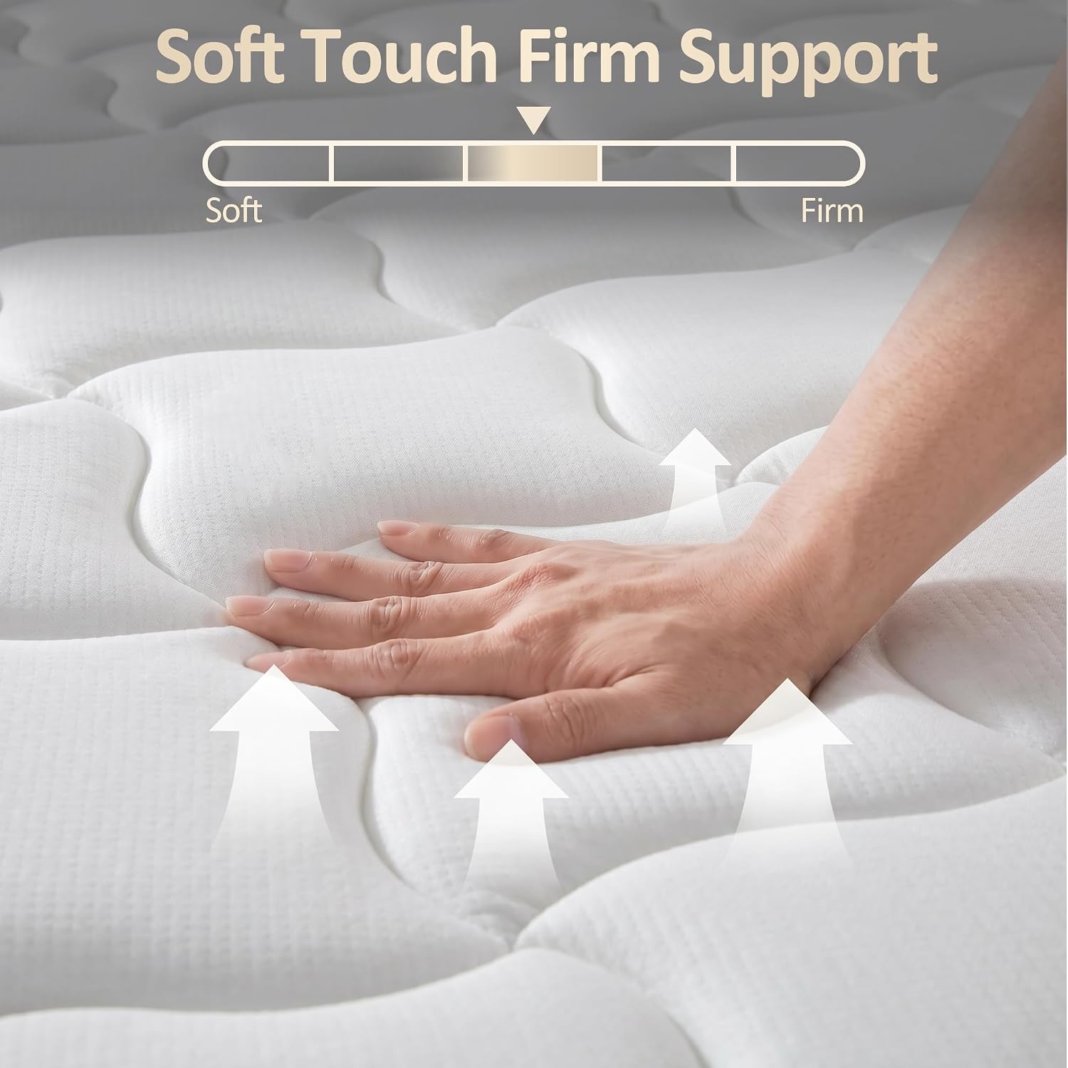 Detalle 2 de Vraolia 12-Inch Queen Hybrid Mattress, Gel Memory Foam and Pocket Springs