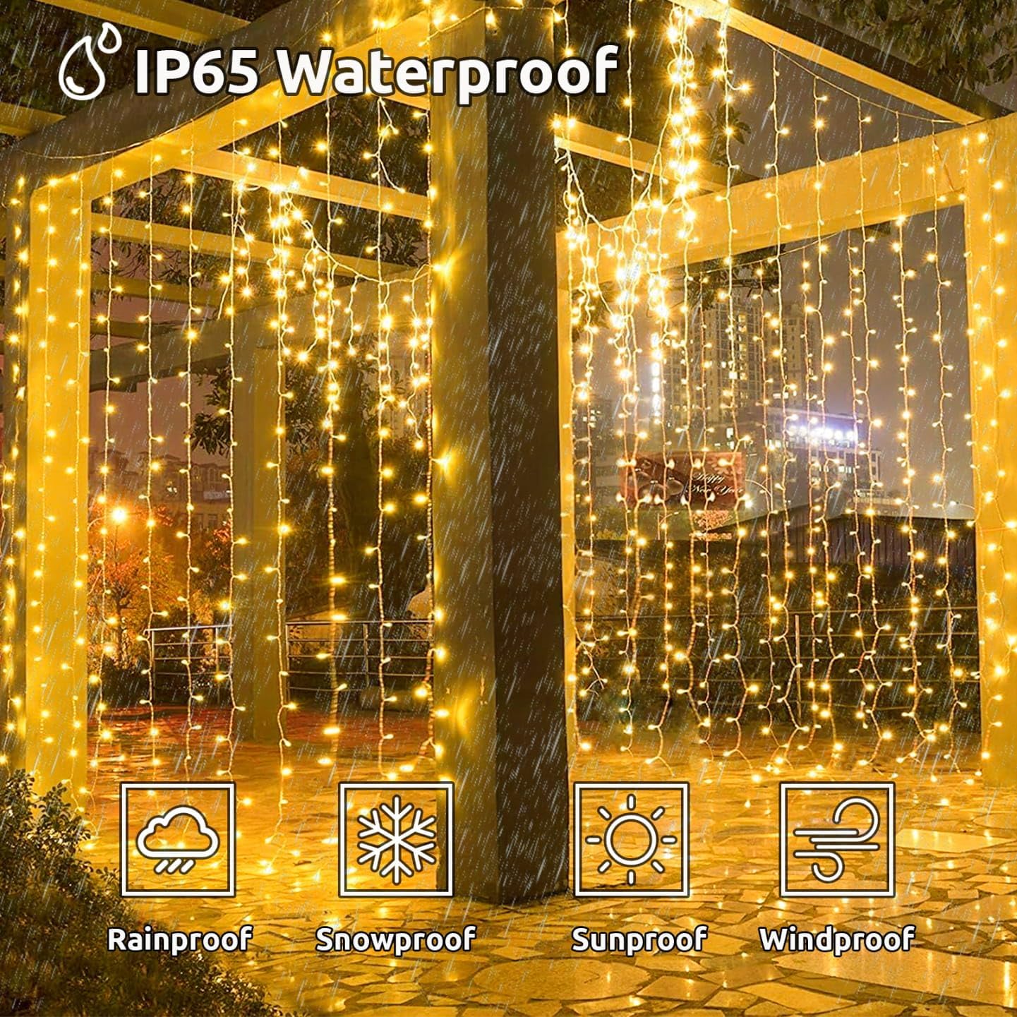 Thumbnail 5 de Cozymeow Tenda Luminosa 300 LED 3x3m: catena luminosa impermeabile per outdoor e indoor