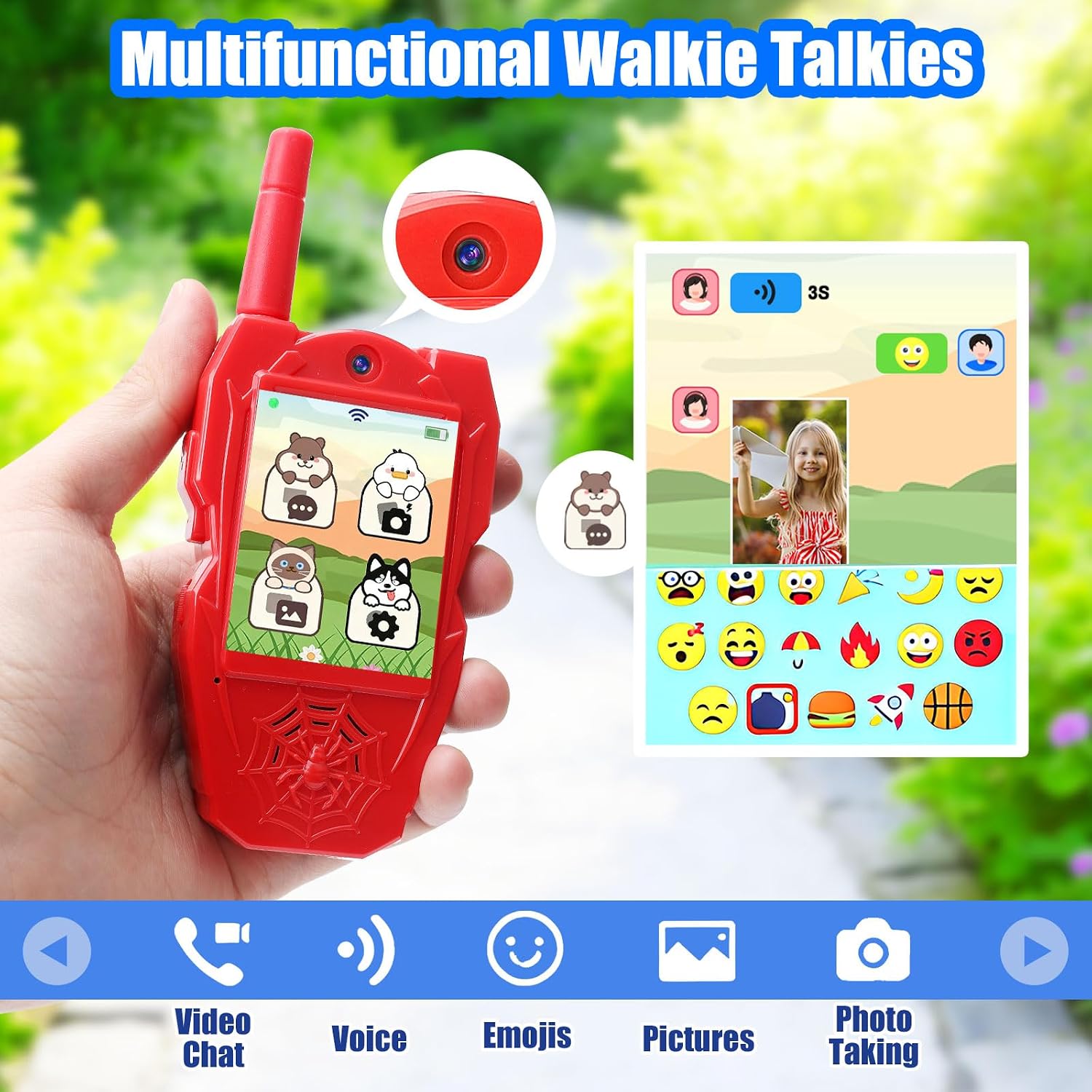 Detalle de Spider Video Walkie Talkies for Kids with Screen