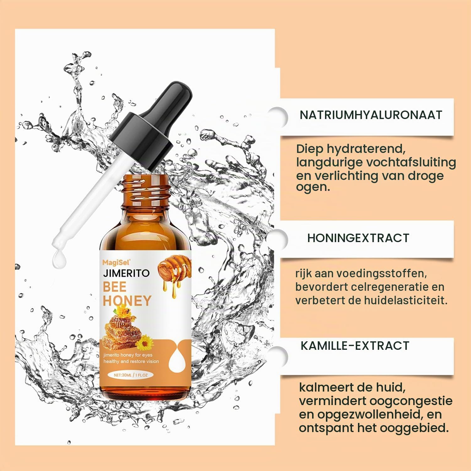 Detalle de MagiSel Honey Eye Serum oogserum 30 ml met honing voor de oogcontour