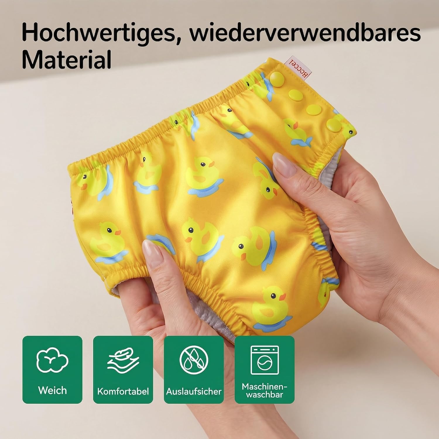 Thumbnail 1 de HECCEI Schwimmwindel Baby – Wiederverwendbare Schwimmhose mit verstellbarem Bund (0–6 Monate)
