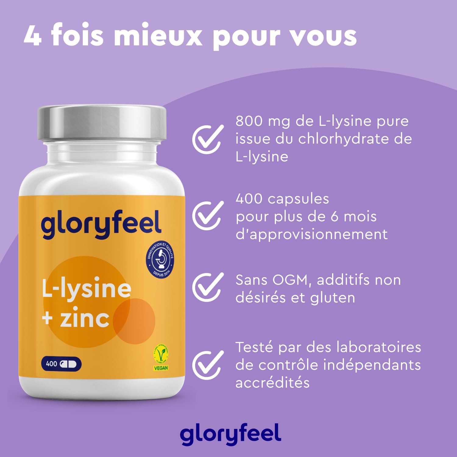 Detalle de L-Lysine 400 gélules 💊