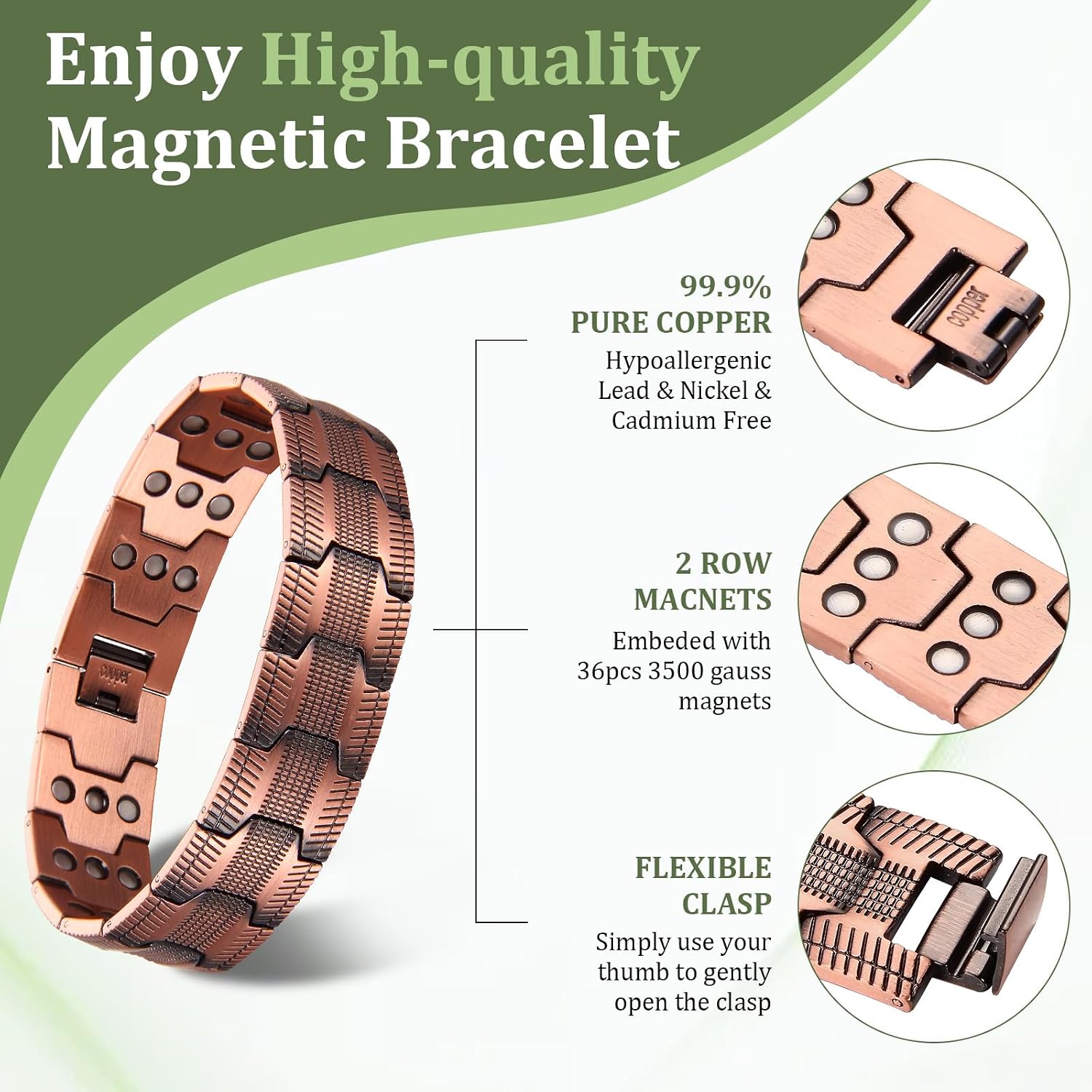 Thumbnail 2 de MagEnergy 99.9% Copper Magnetic Bracelet for Men