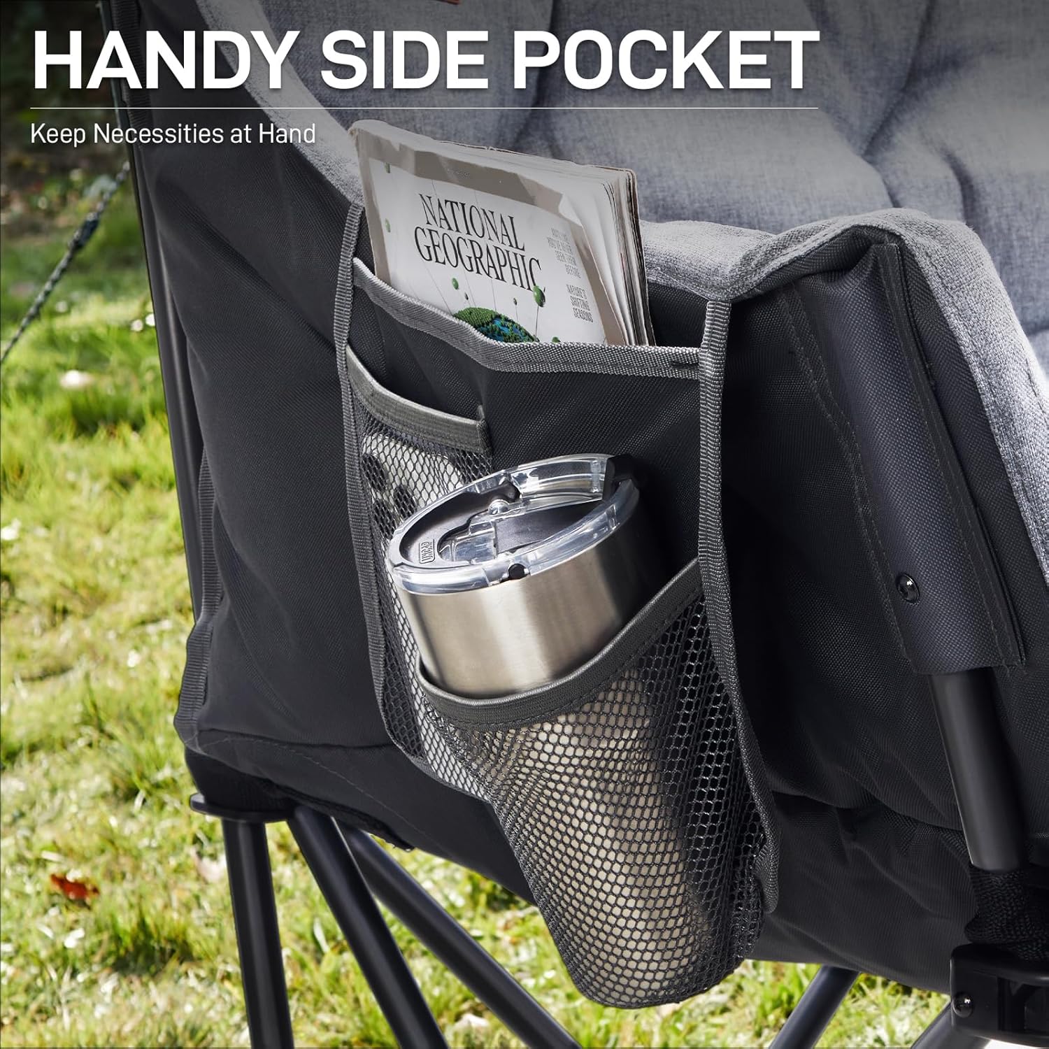 Thumbnail 6 de EVER ADVANCED Double Camping Chair for Adults (6cm padded, 2 seater) in Light Grey