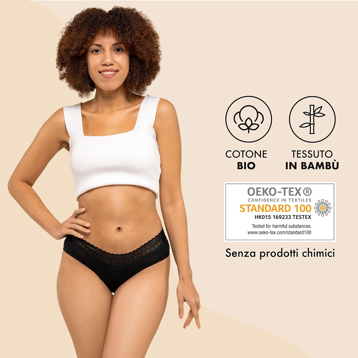 Detalle 2 de ZENAPHYR Culotte Menstruelle Underwear Donna (Pacco da 3)
