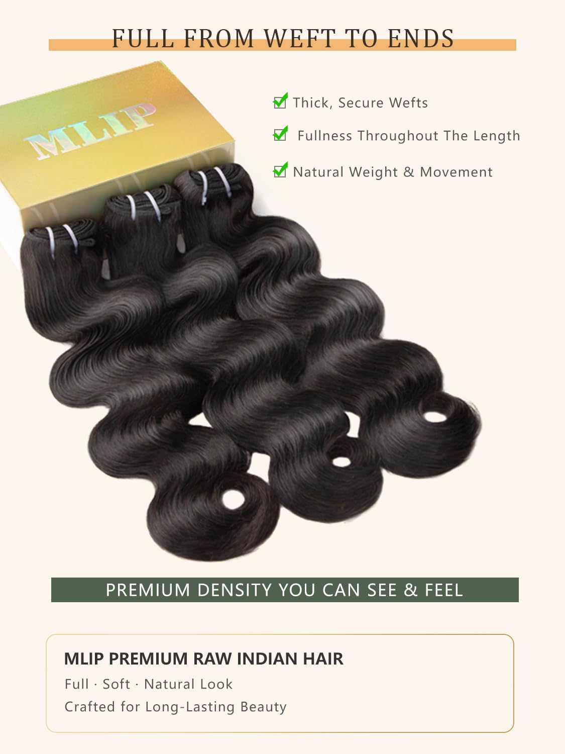 Detalle de MLIP Raw Bundles 18in Body Wave 💇♀
