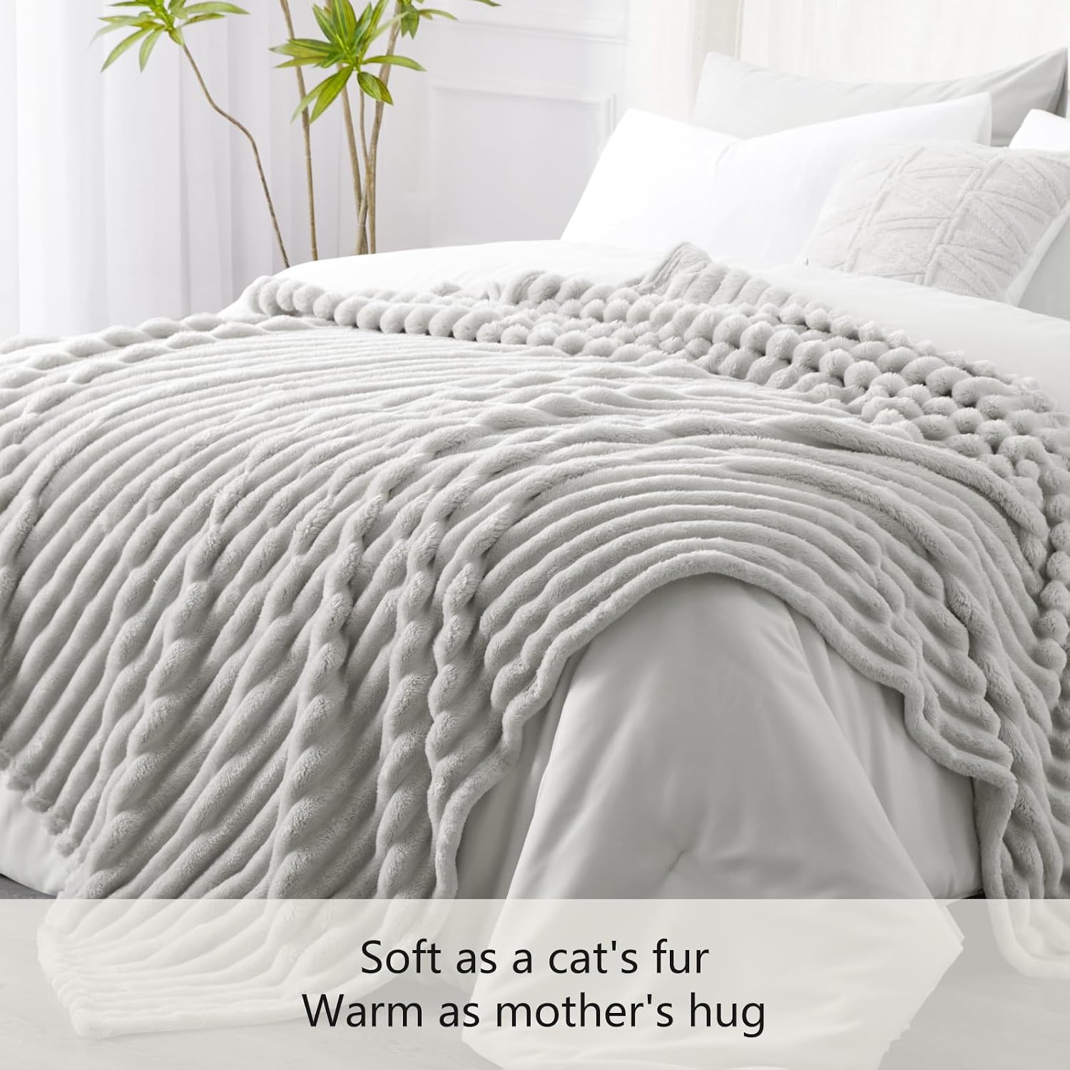 Detalle de RUIKASI Kuscheldecke 220 × 240 cm – Flauschig Hellbeige, OEKO-TEX zertifiziert
