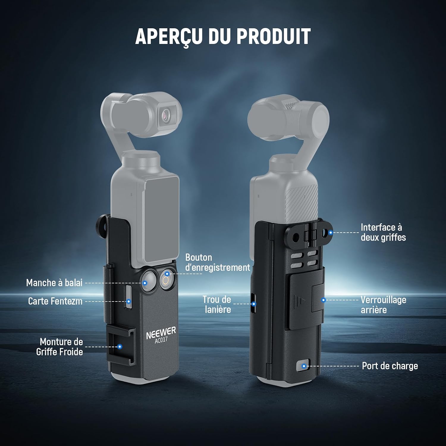 Detalle de NEEWER BASICS AC017 — Adaptateur de montage d’extension pour DJI Osmo Pocket 3