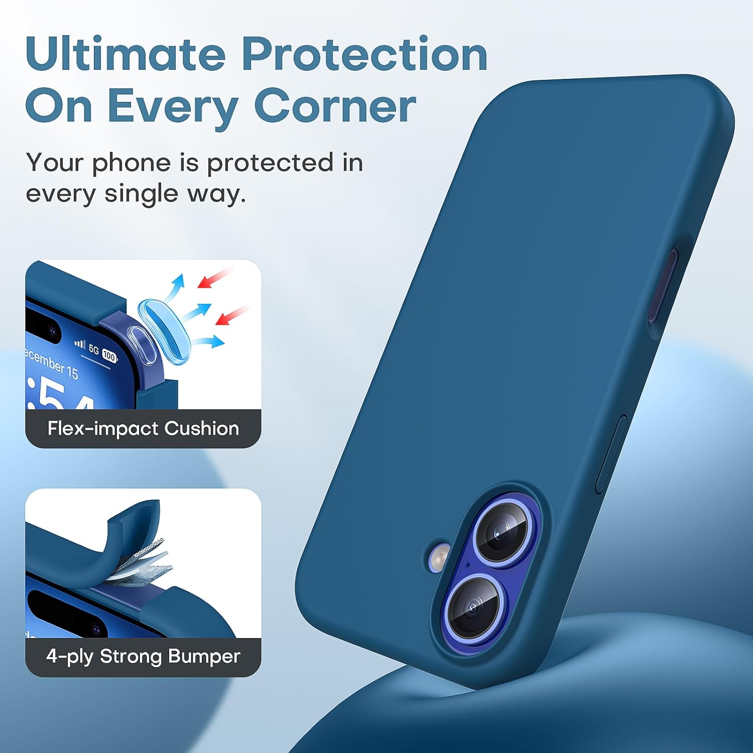 Thumbnail 4 de TOCOL Silicone for iPhone 16 Case 6.1-Inch